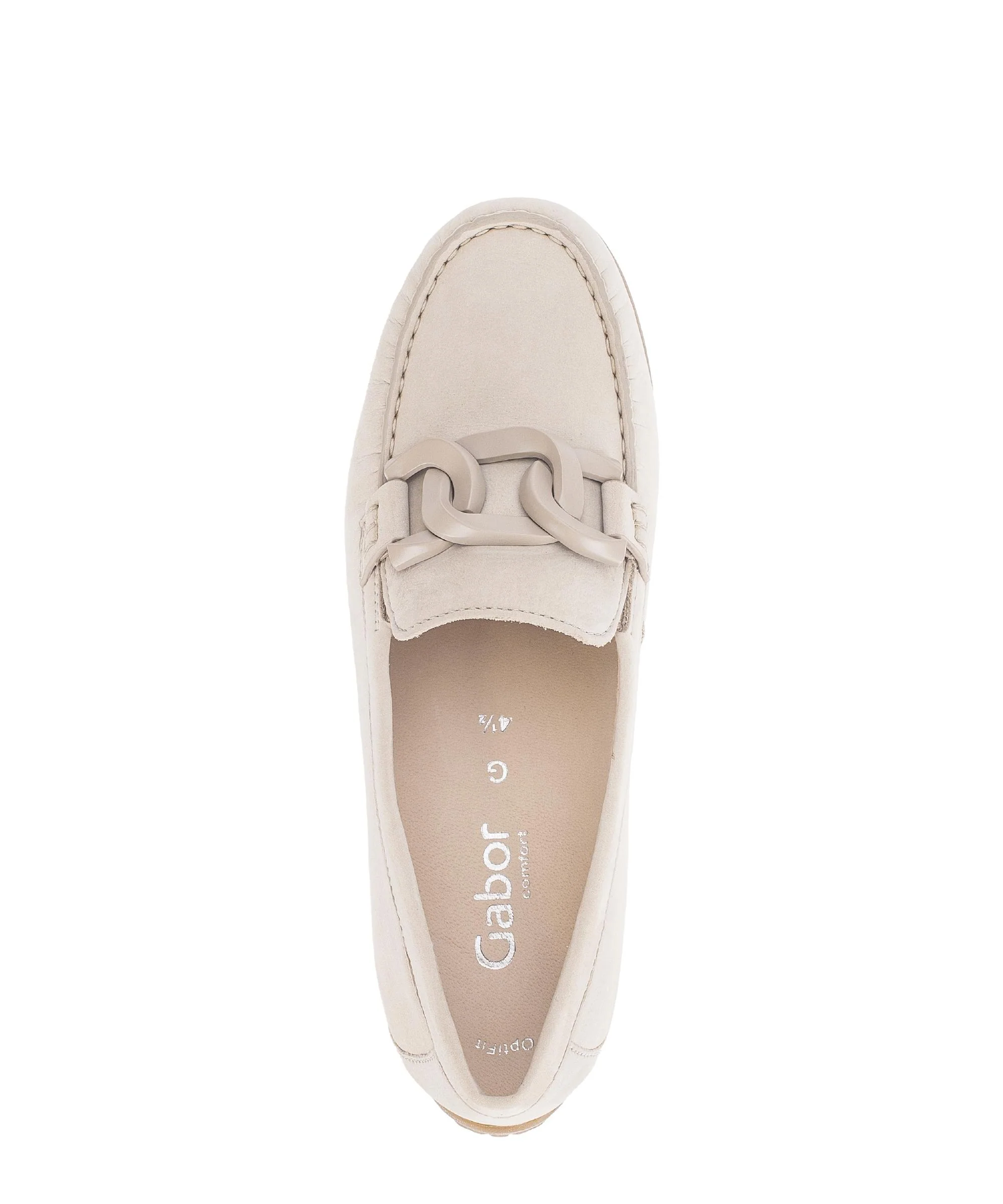 Mocassins crème en cuir nubuck - Image 3