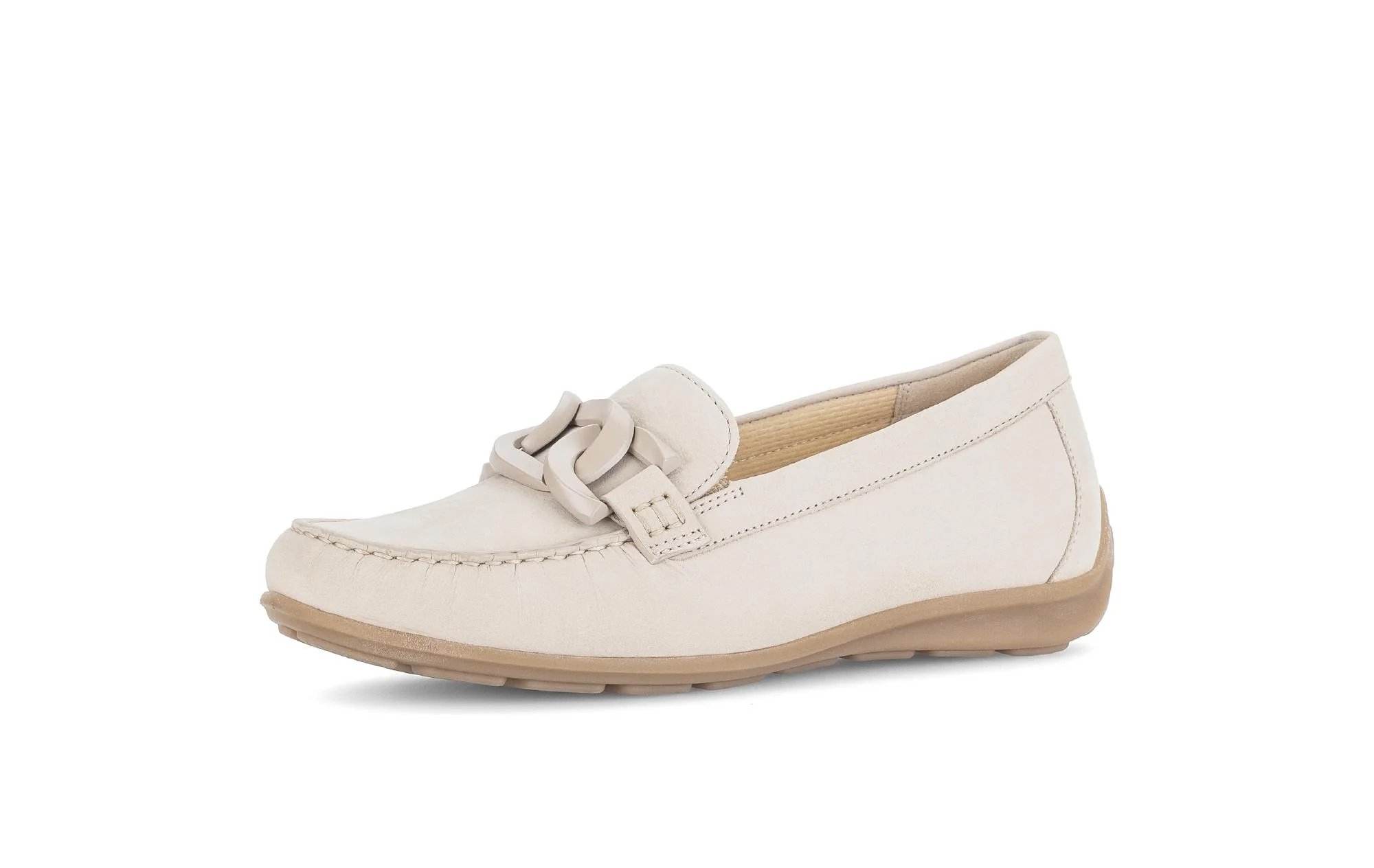 Mocassins crème en cuir nubuck - Image 6