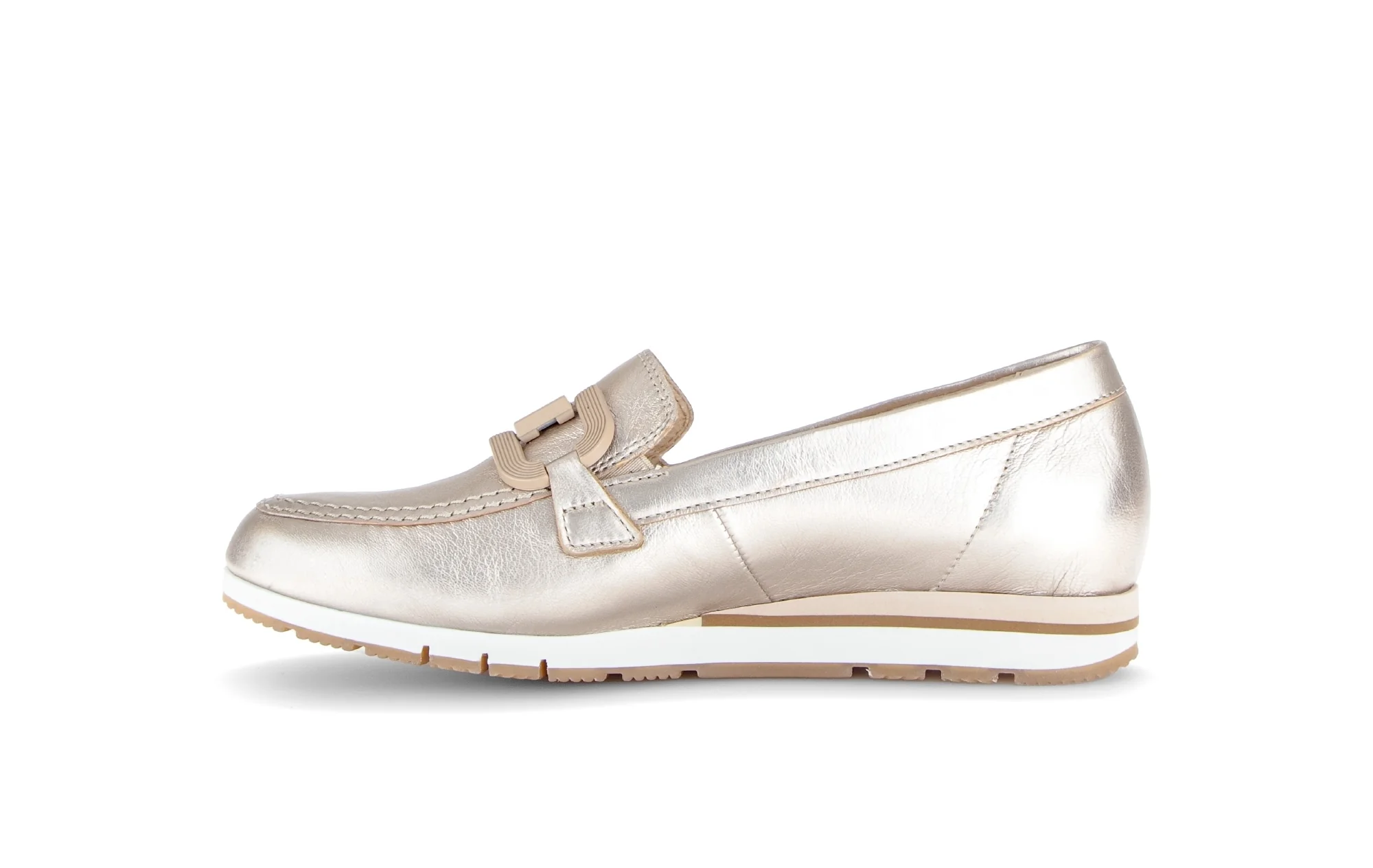 Mocassins dorés en cuir lisse - Image 2