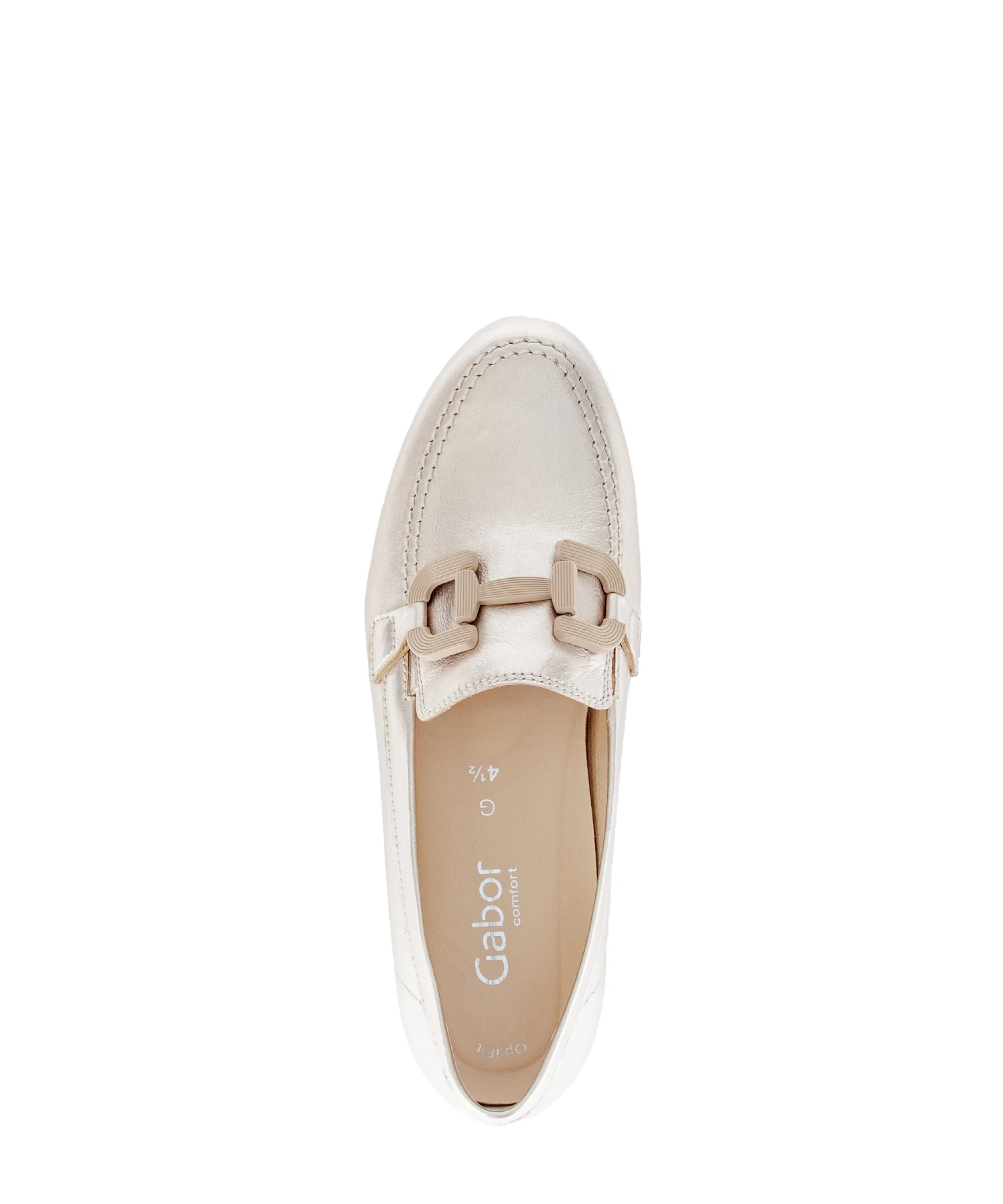 Mocassins dorés en cuir lisse - Image 3