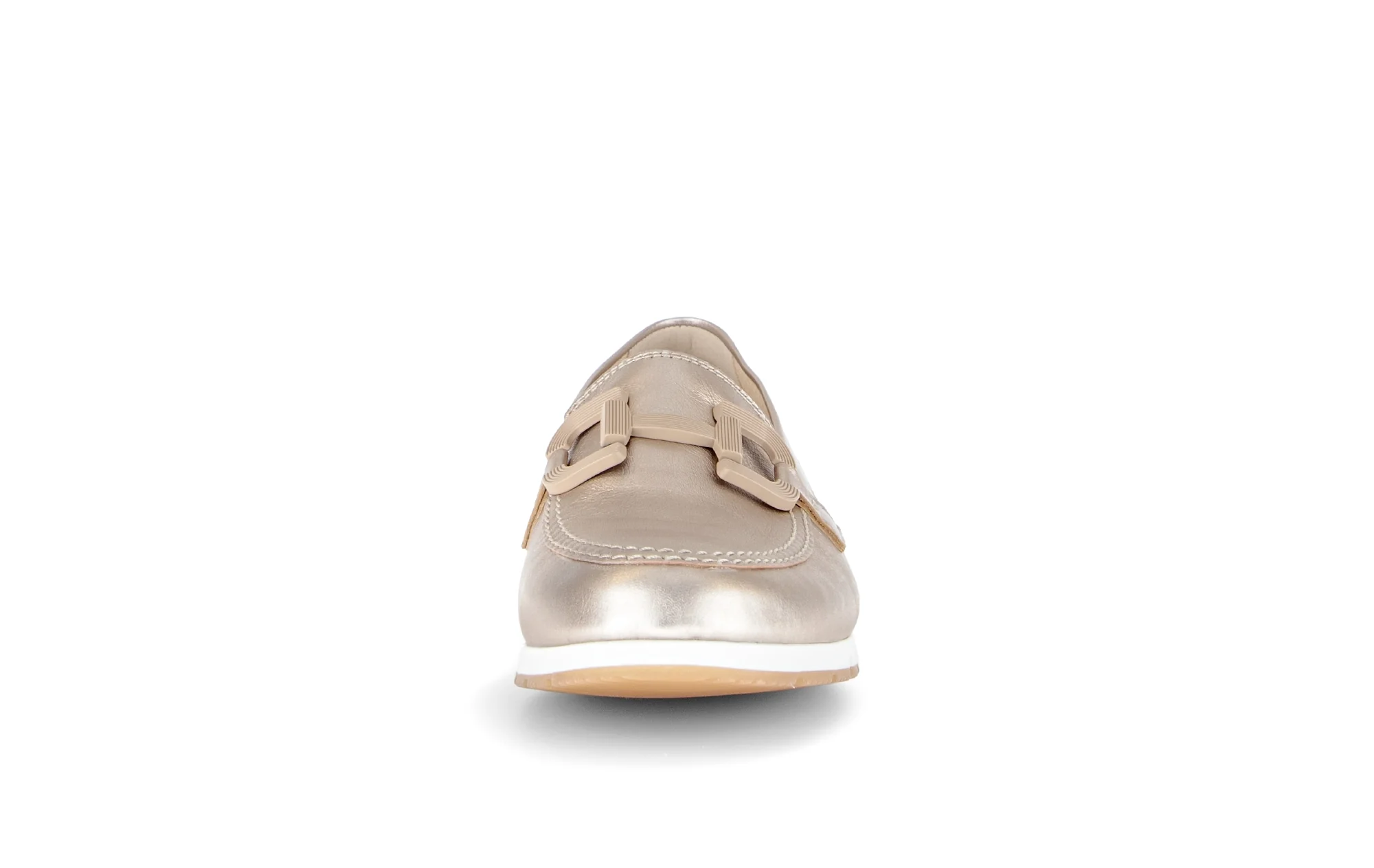 Mocassins dorés en cuir lisse - Image 5