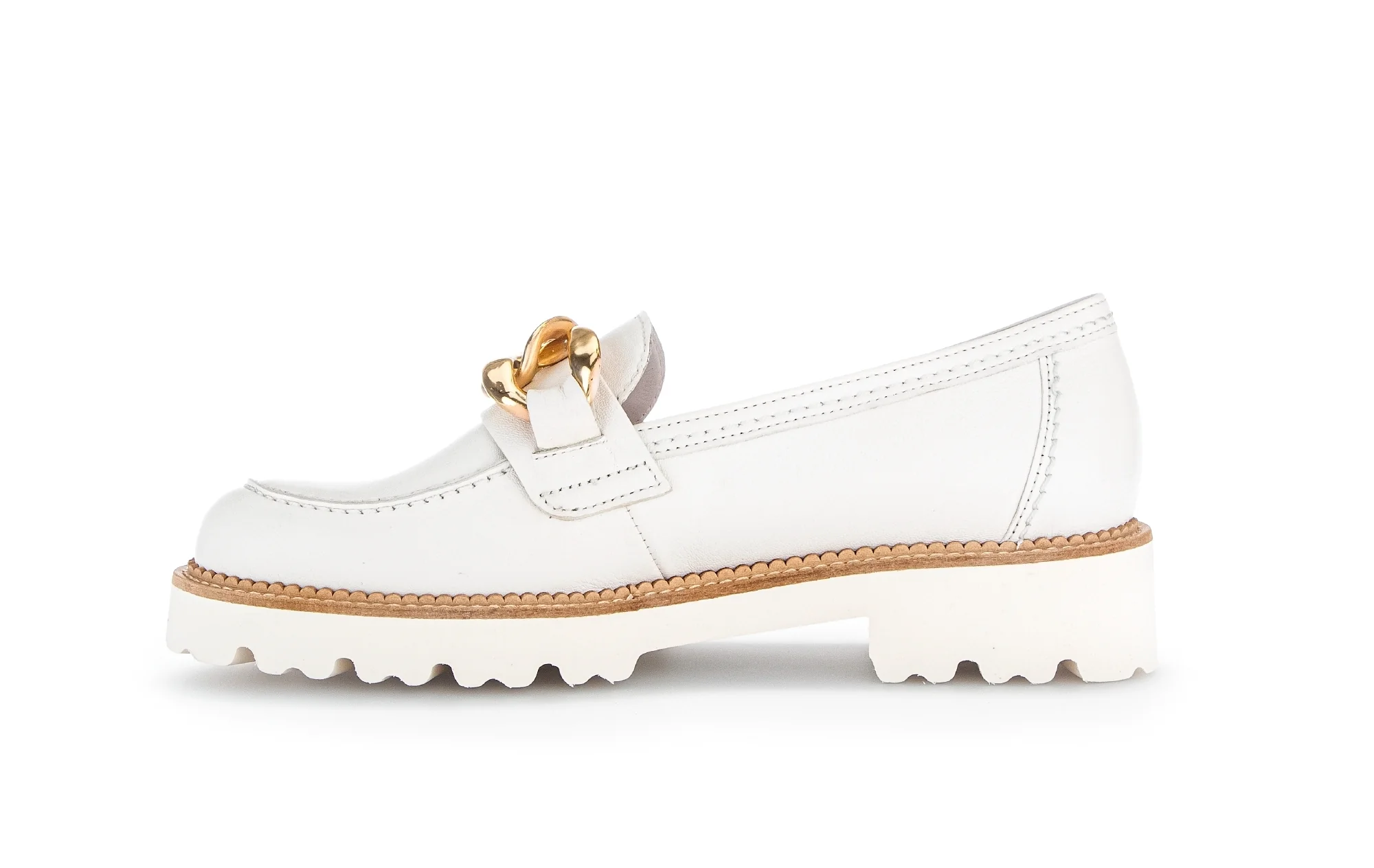 Mocassins écrus en cuir lisse - Image 2