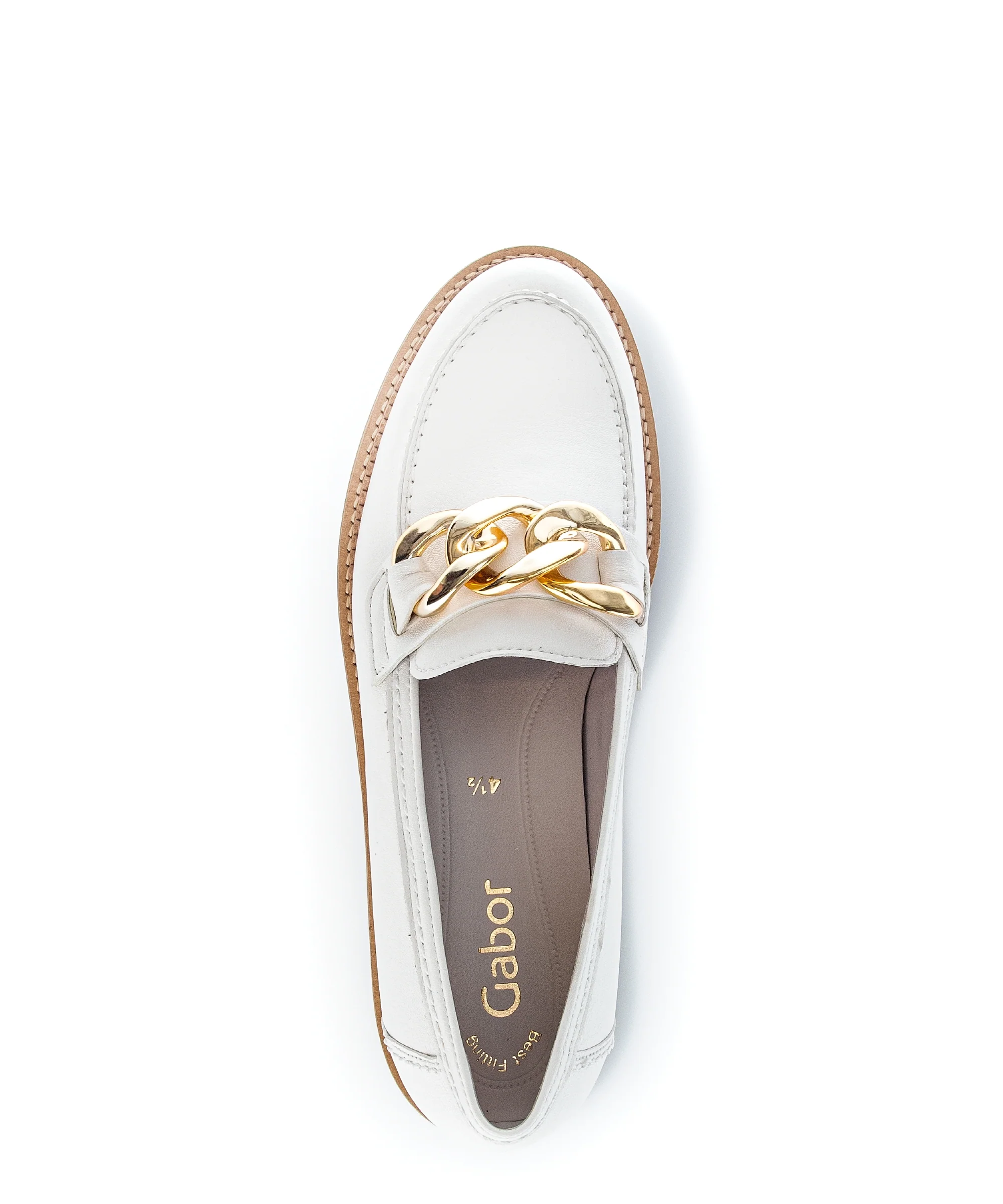 Mocassins écrus en cuir lisse - Image 6