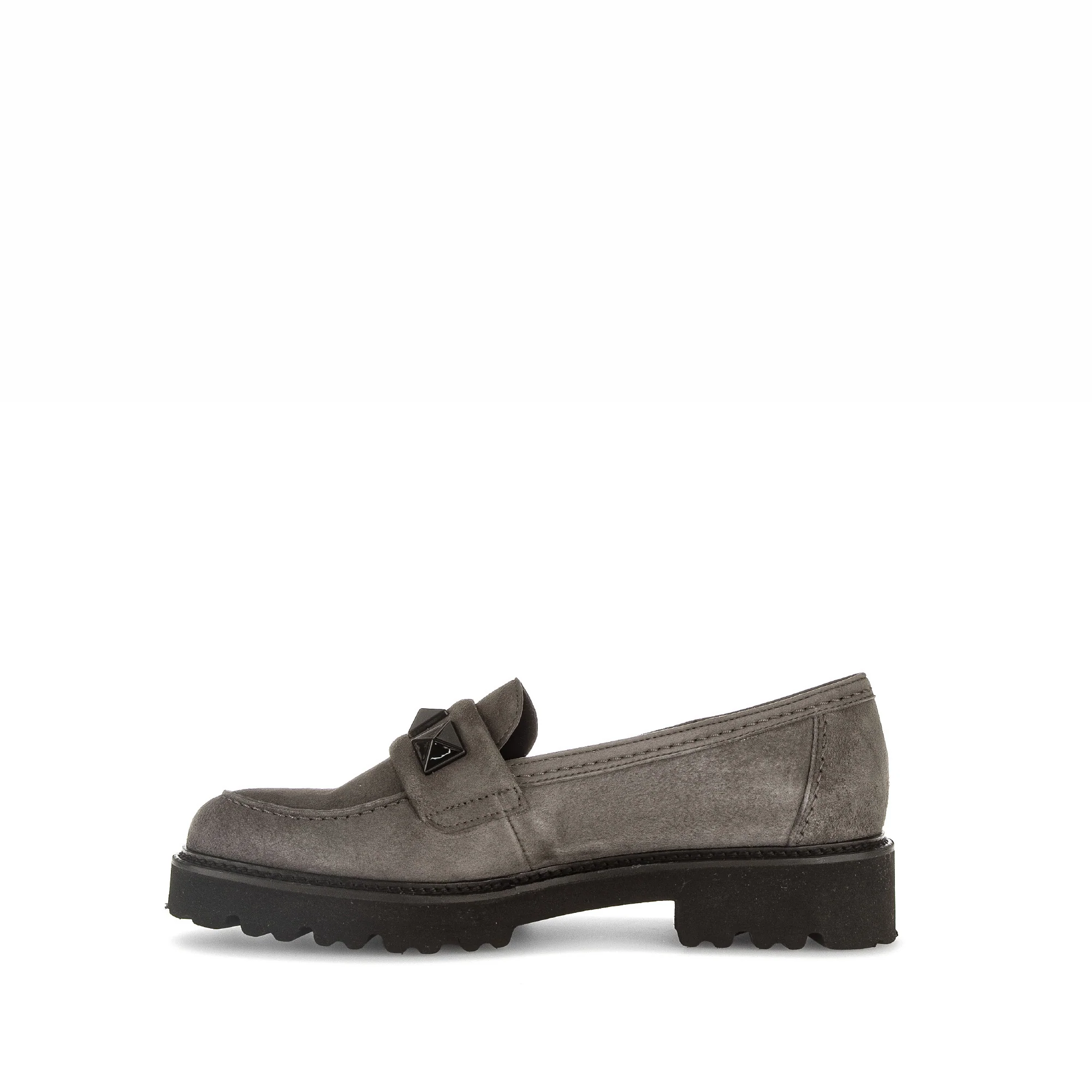Mocassins gris en velours - Image 2