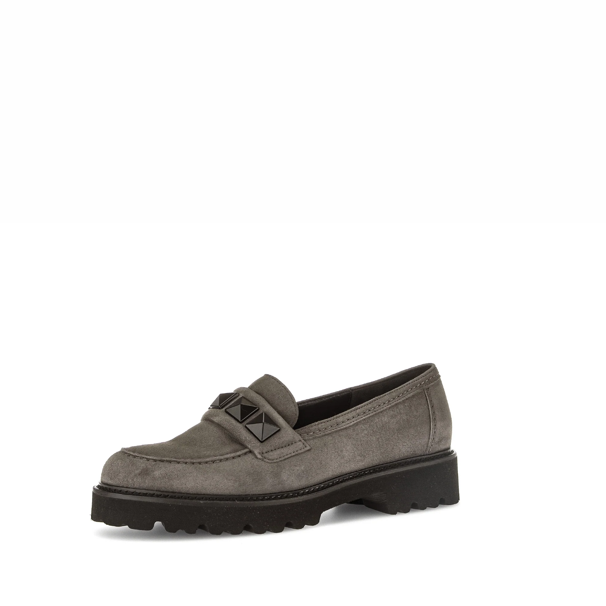 Mocassins gris en velours - Image 3