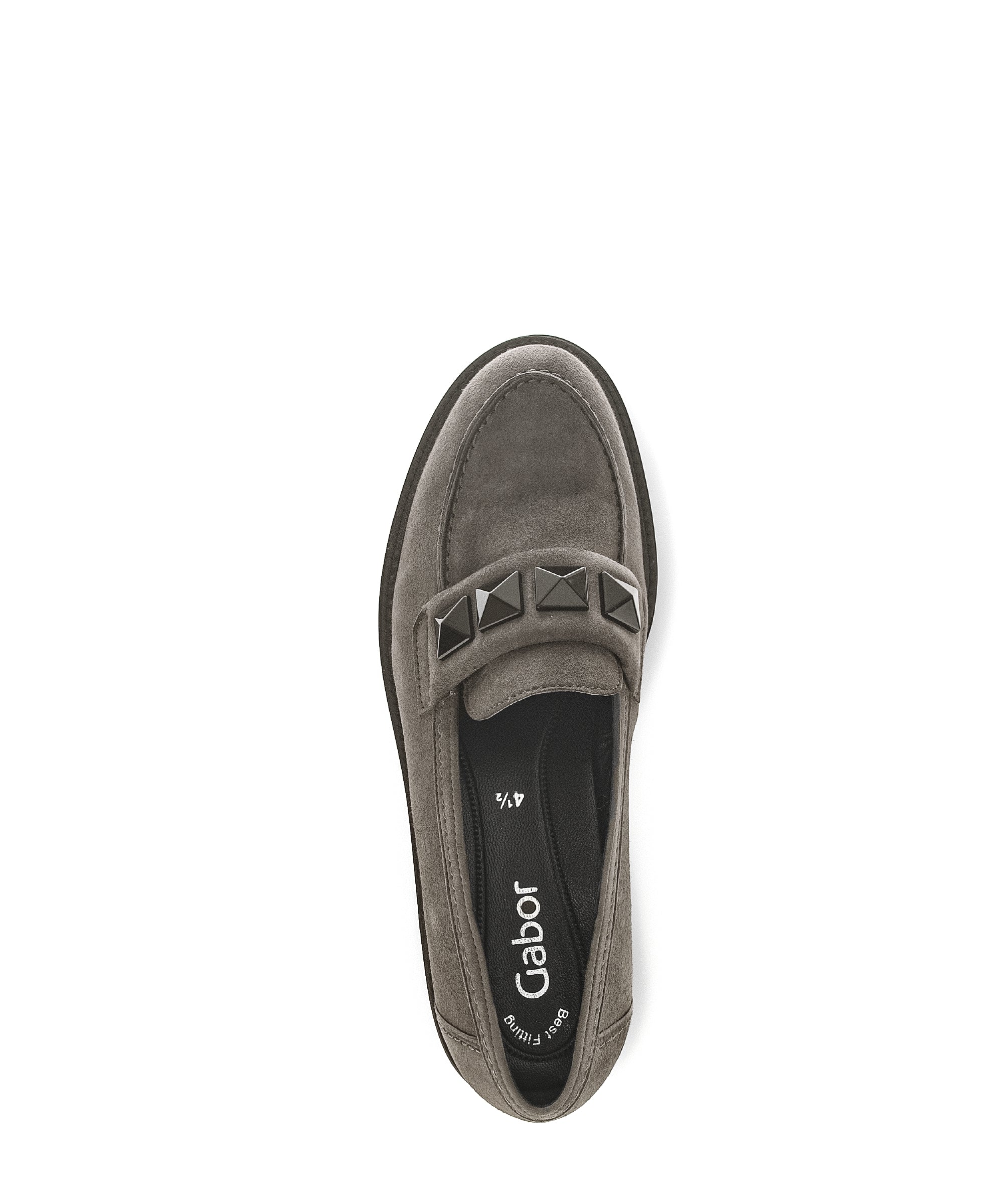 Mocassins gris en velours - Image 4
