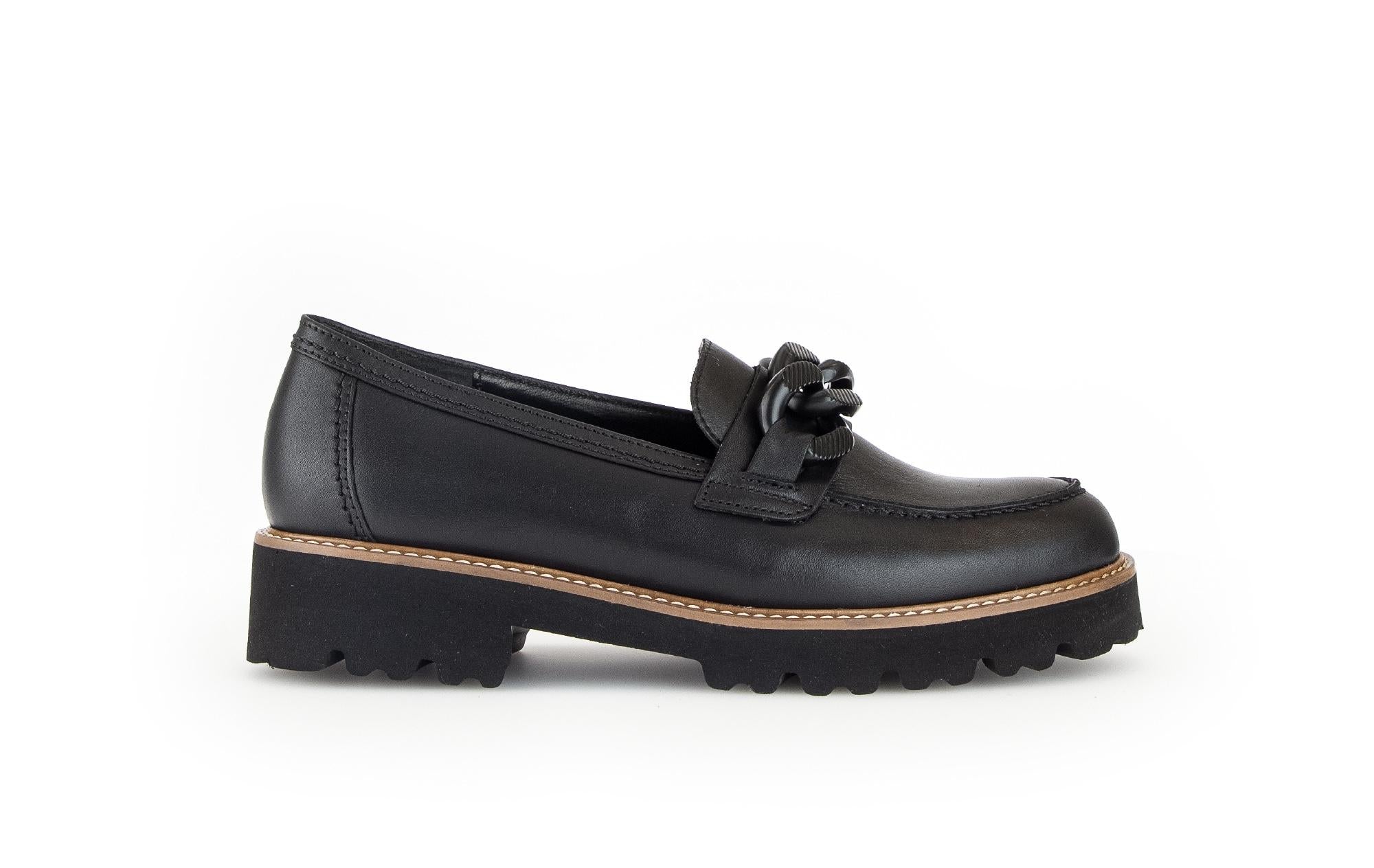 Mocassins noirs en cuir lisse