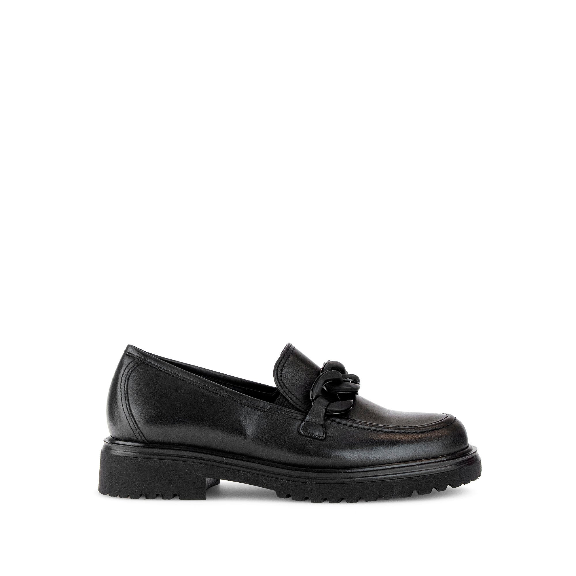 Mocassins noirs en cuir lisse