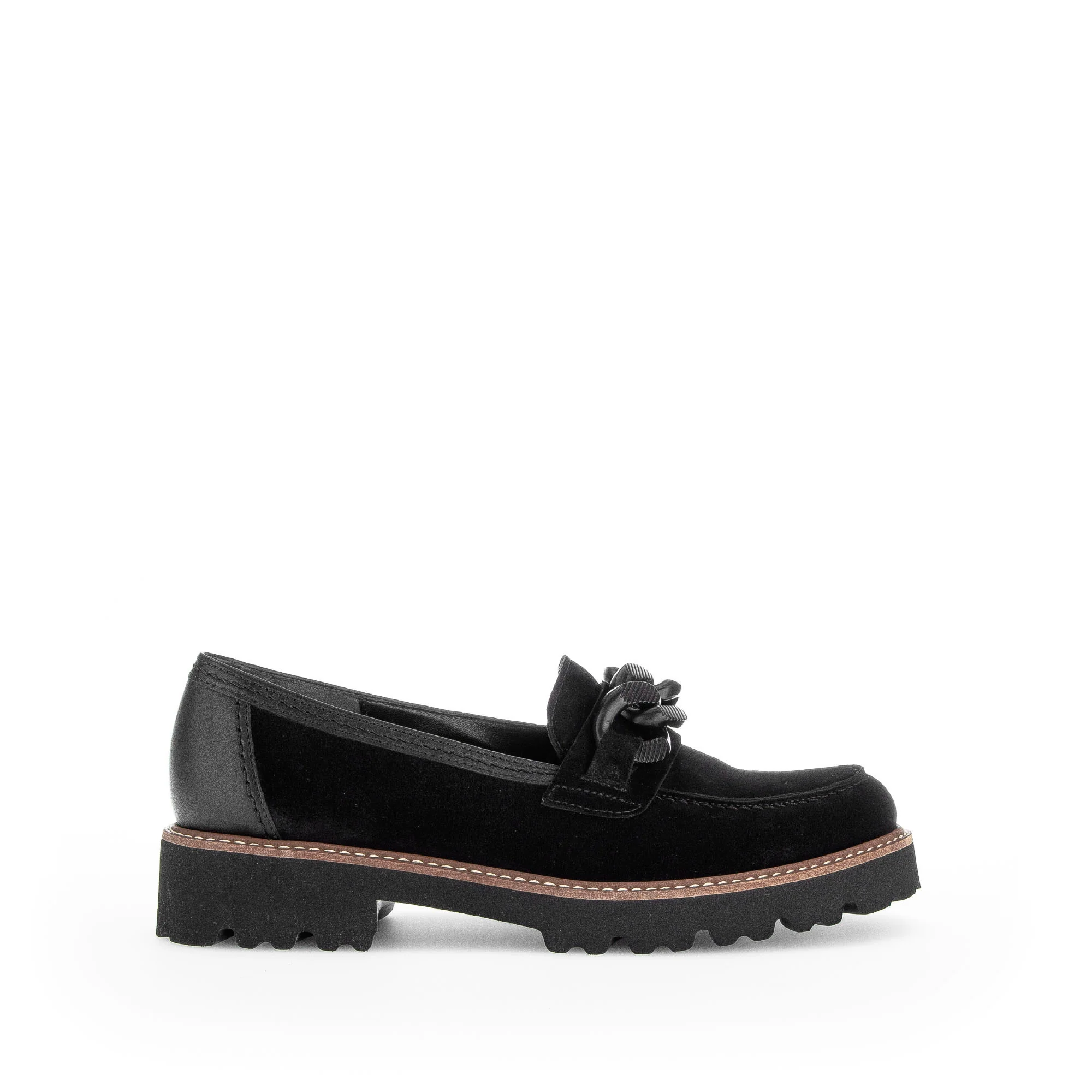 Mocassins noirs en cuir velours