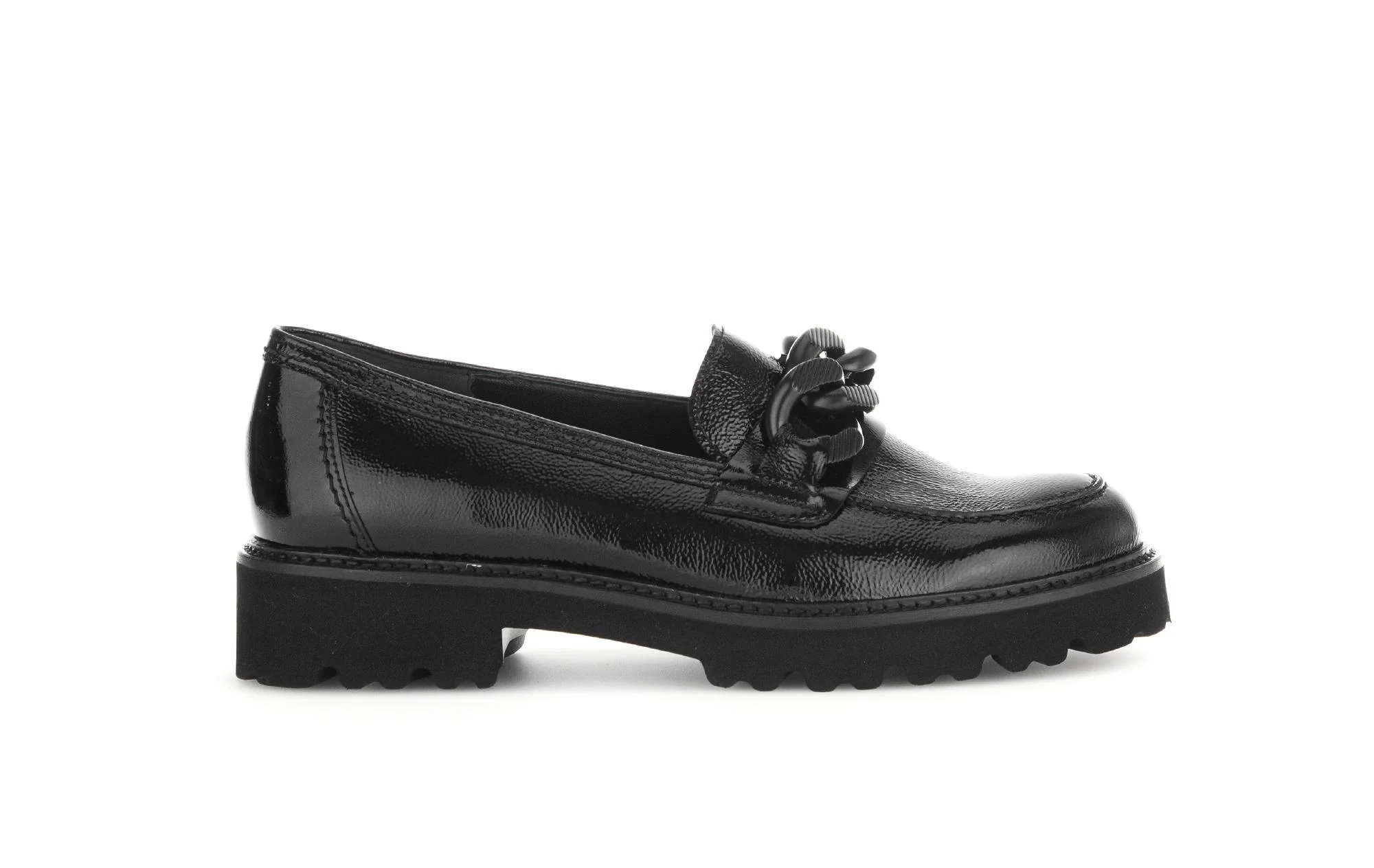Mocassins noirs en cuir vernis