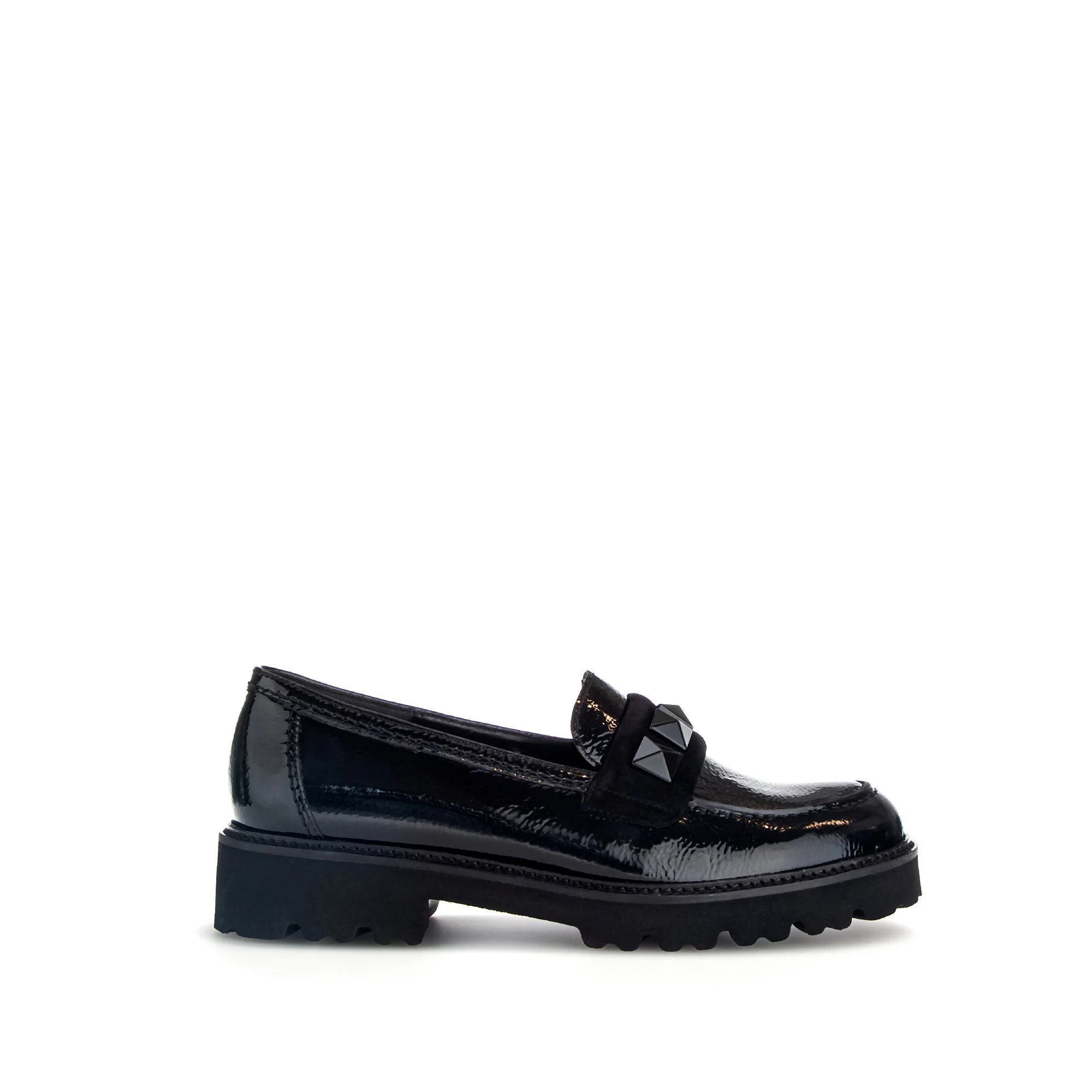 Mocassins noirs vernis et velours