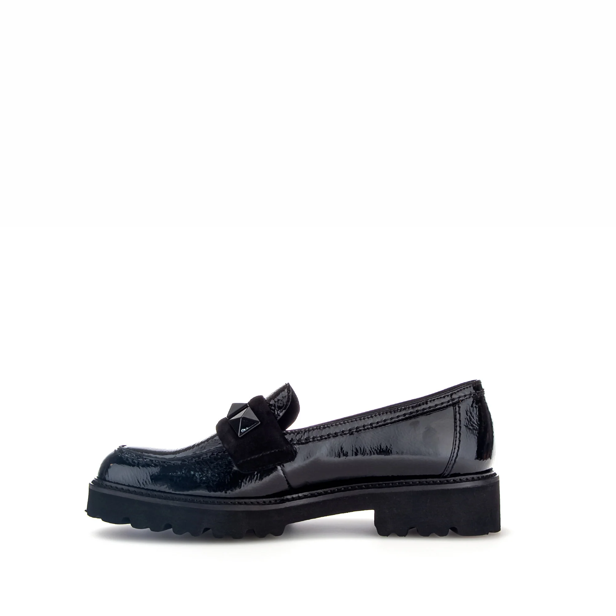 Mocassins noirs vernis et velours - Image 2