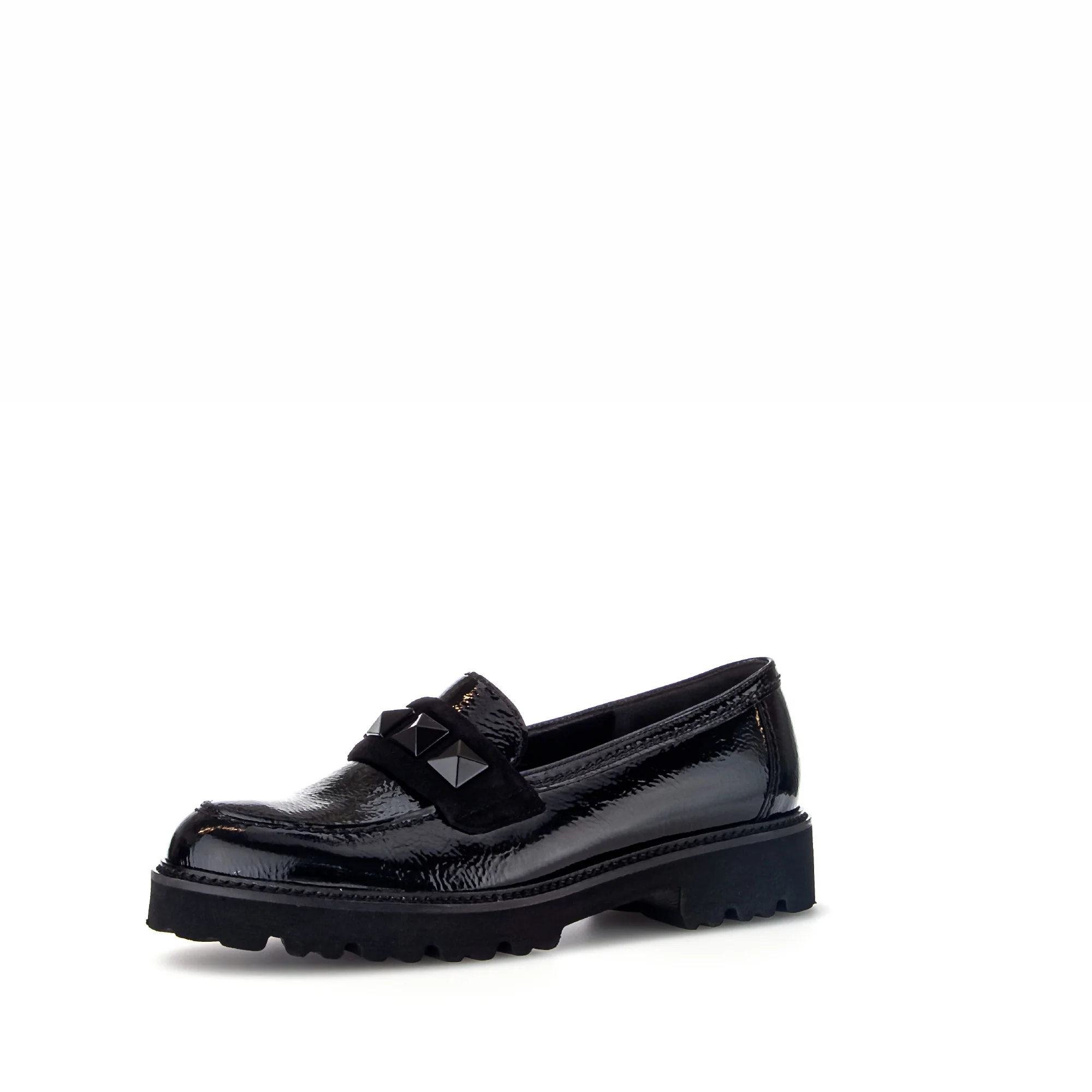 Mocassins noirs vernis et velours - Image 3