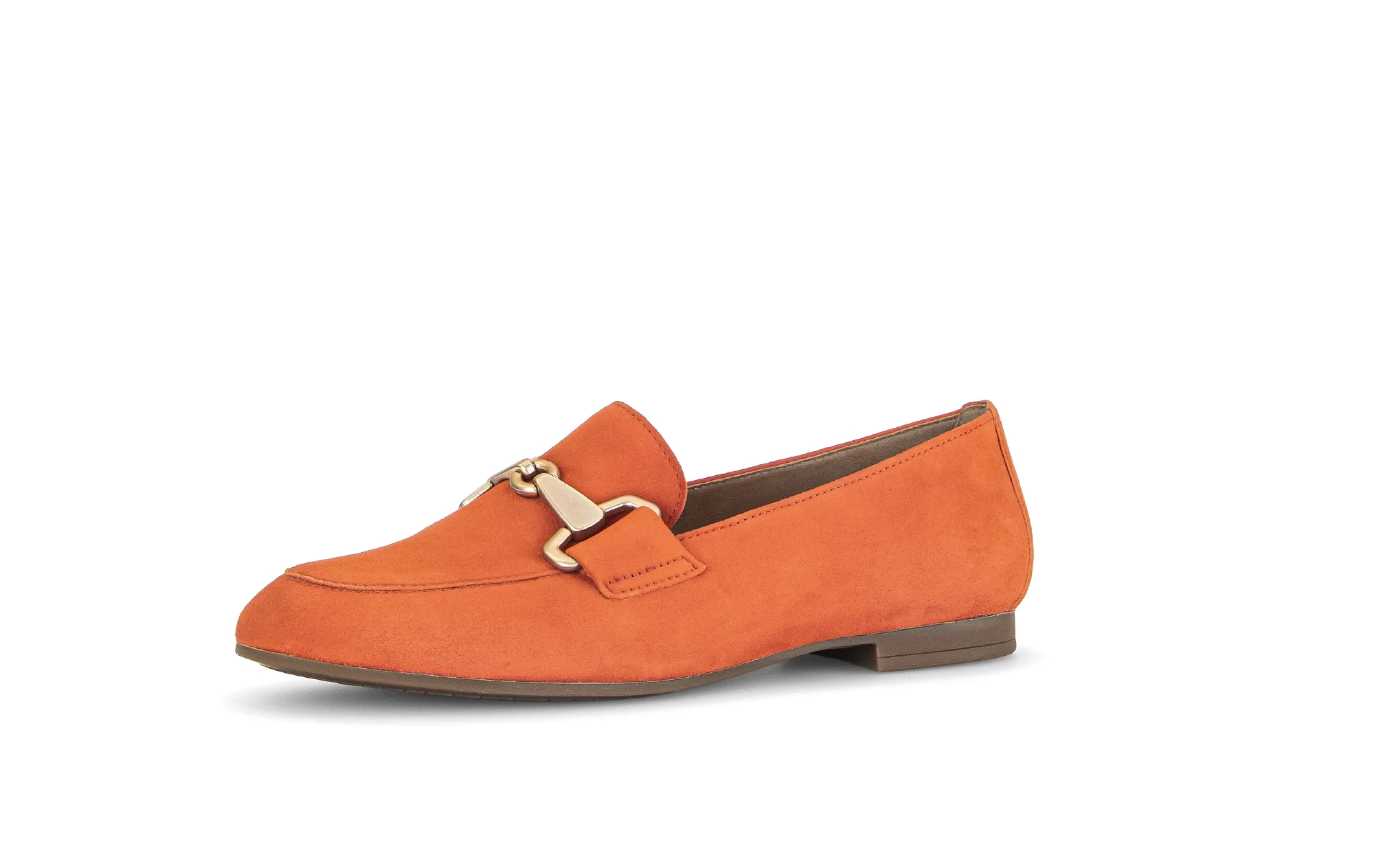 Mocassins orange en cuir velours - Image 3