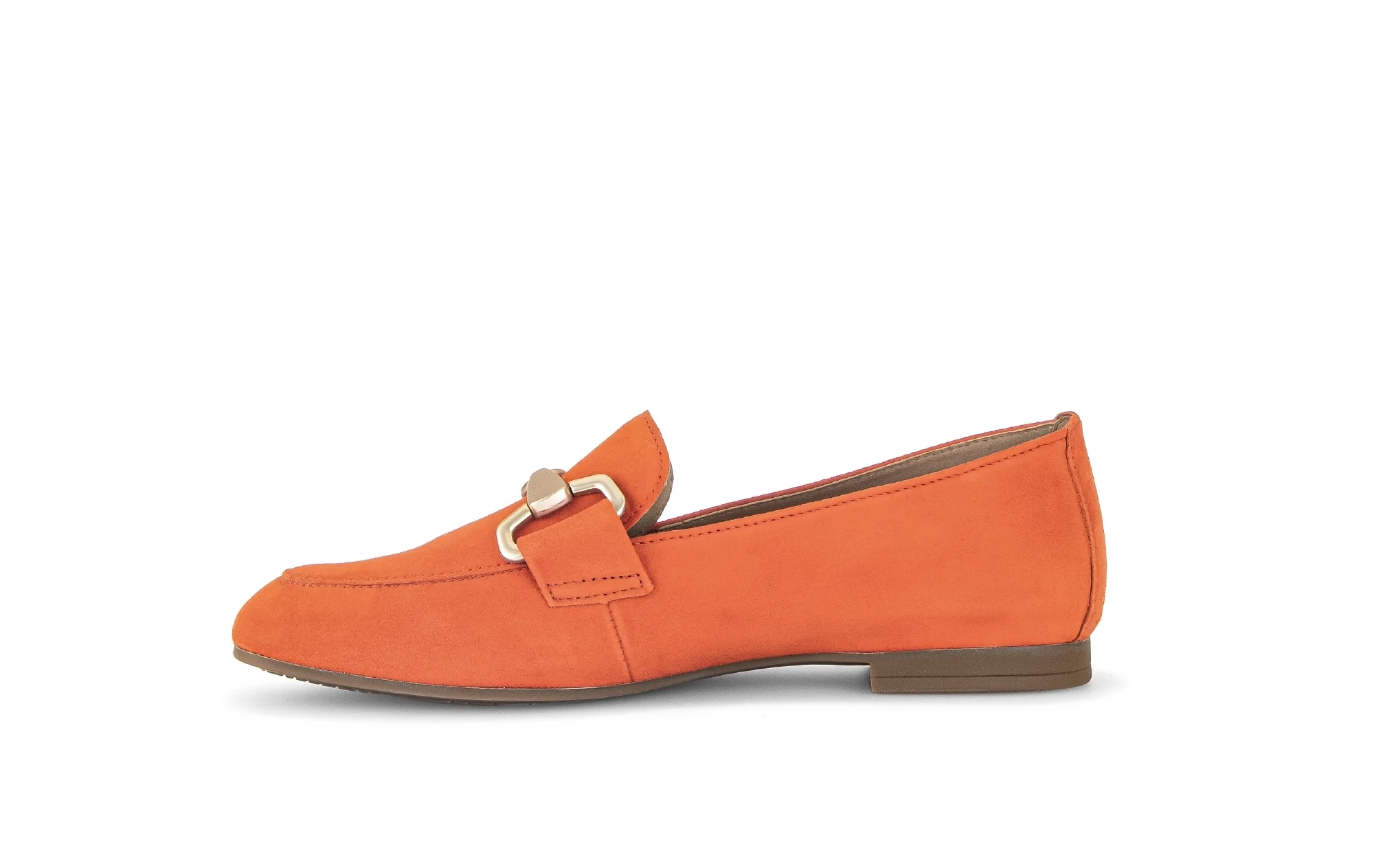 Mocassins oranges en cuir velours - Image 2