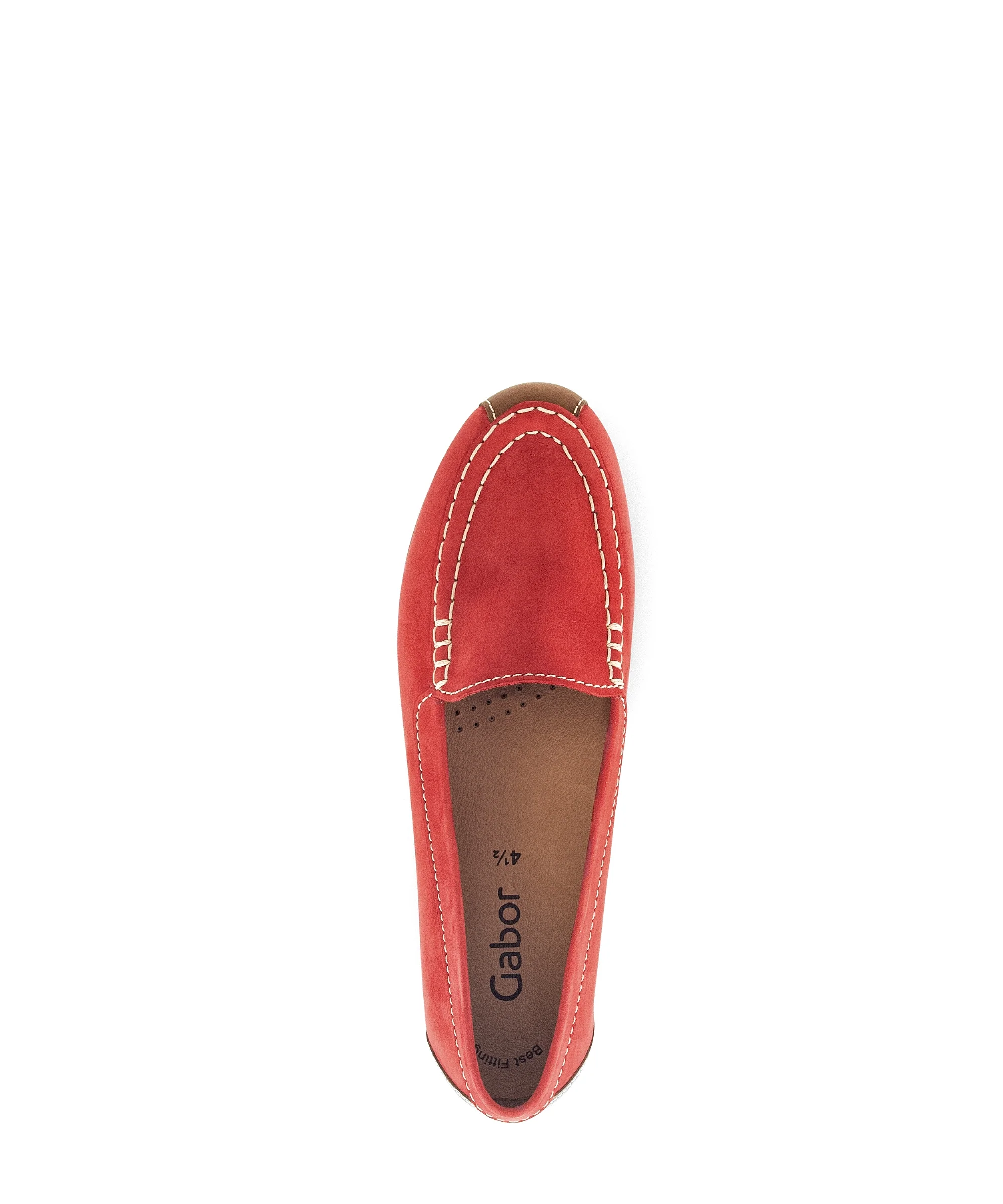 Mocassins rouge en nubuk/cuir - Image 5