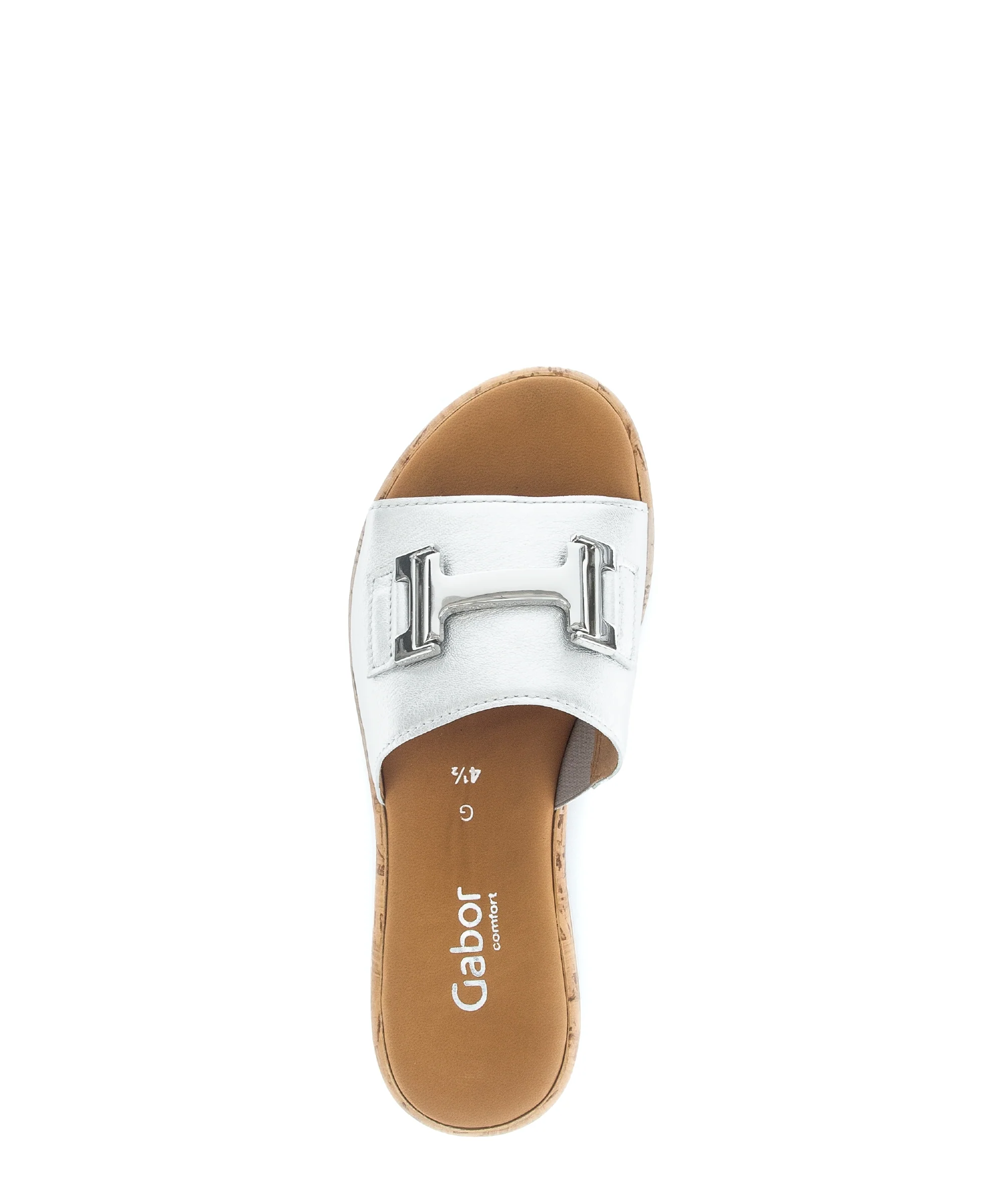 Mules argentées en cuir lisse - Image 3