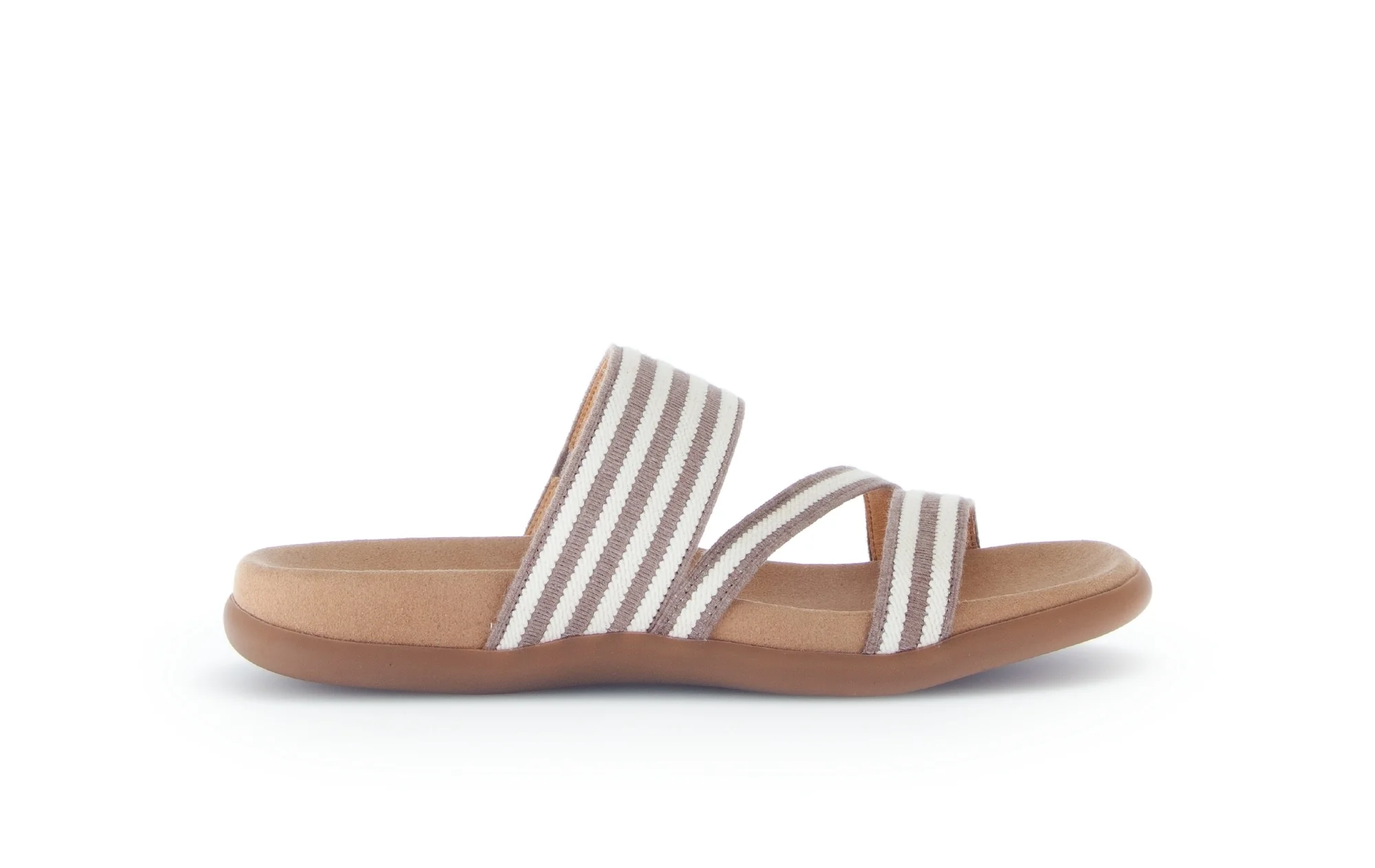 Mules beiges en bande élastique