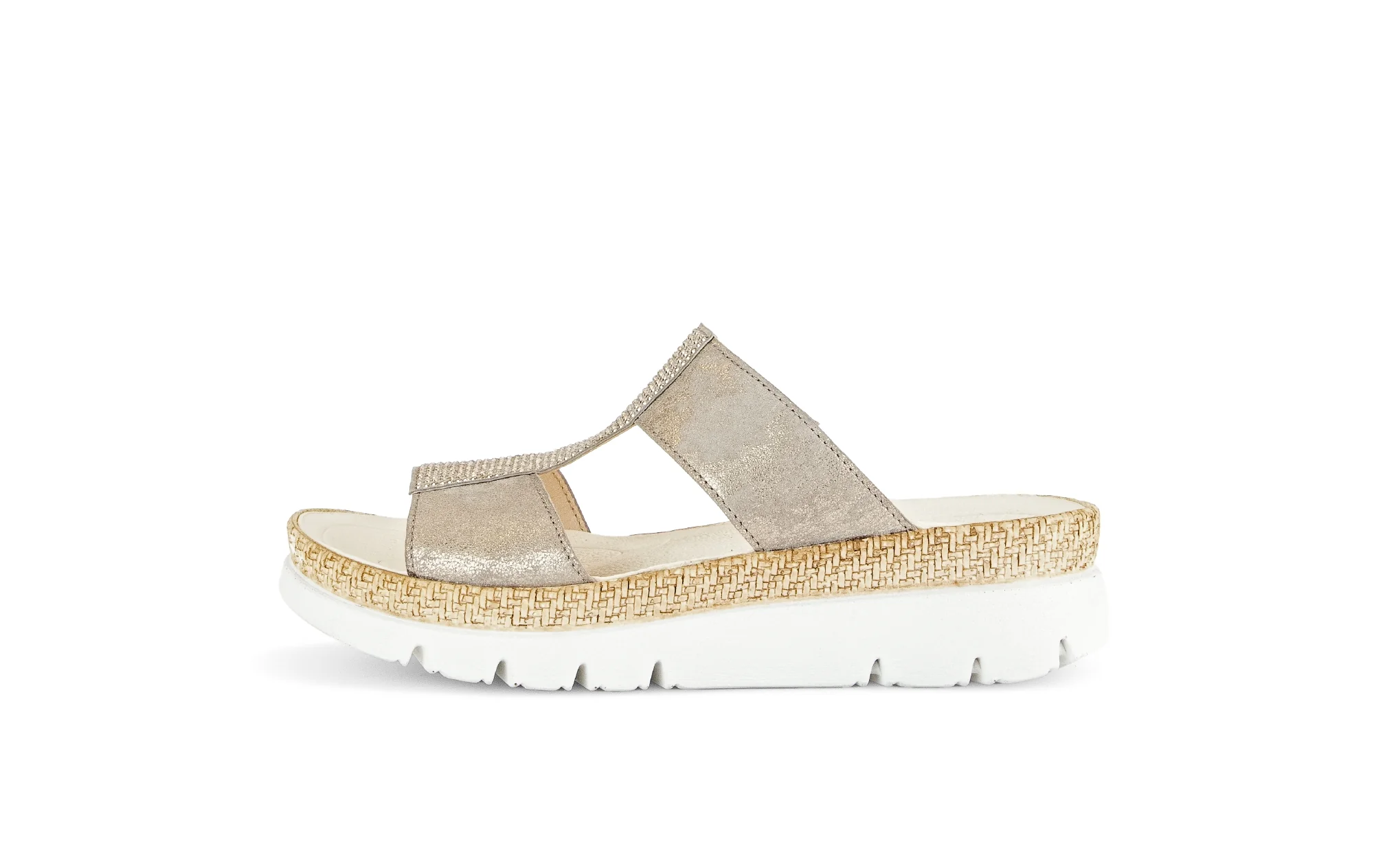 Mules beiges en Nubuck avec strass - Image 2