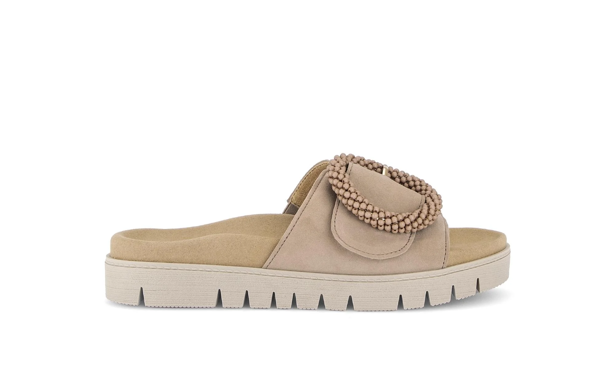 Mules beiges en cuir