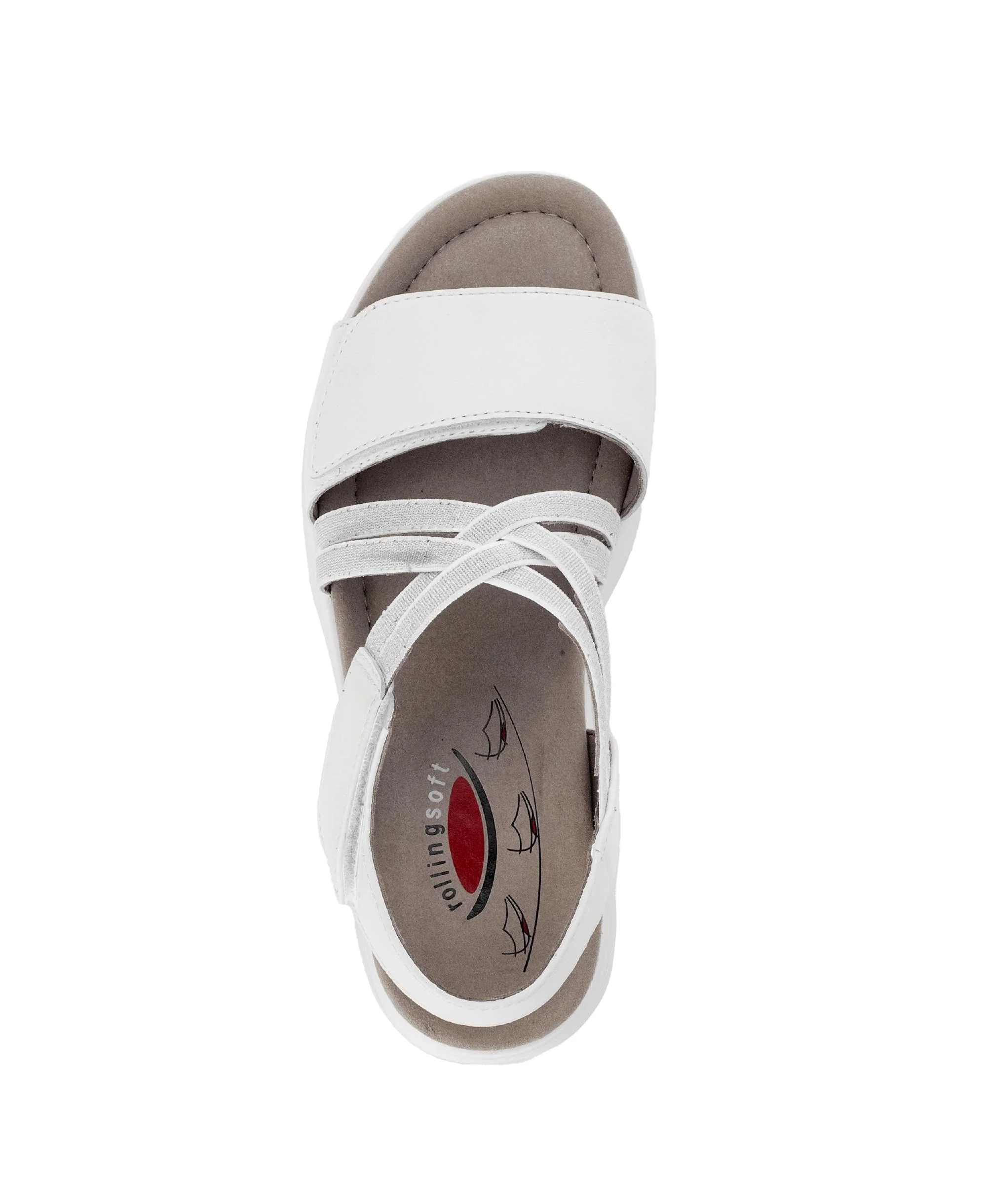 Sandales Rolling Soft blanches en cuir - Image 3