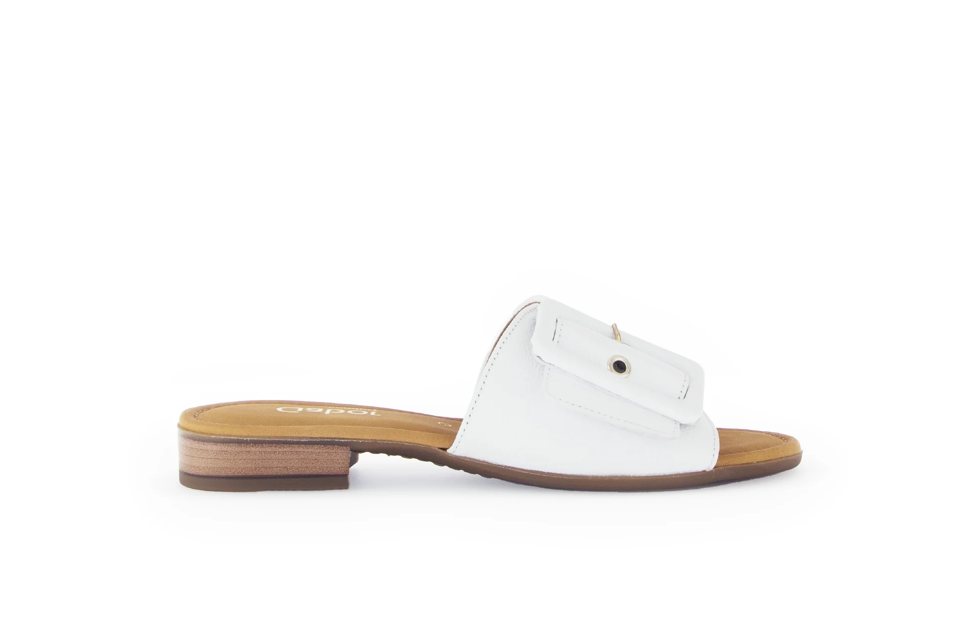 Mules blanches en cuir lisse