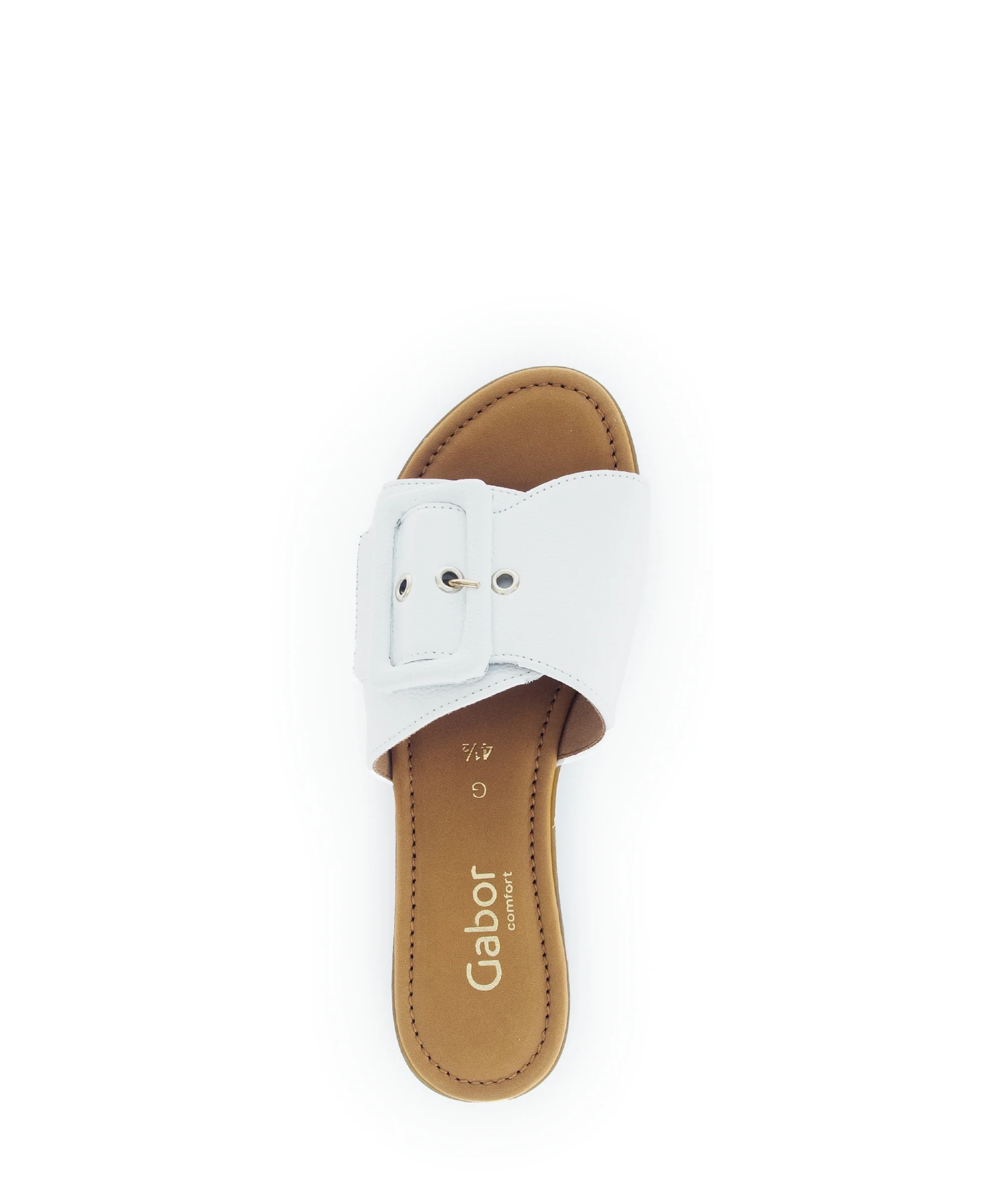 Mules blanches en cuir lisse - Image 3