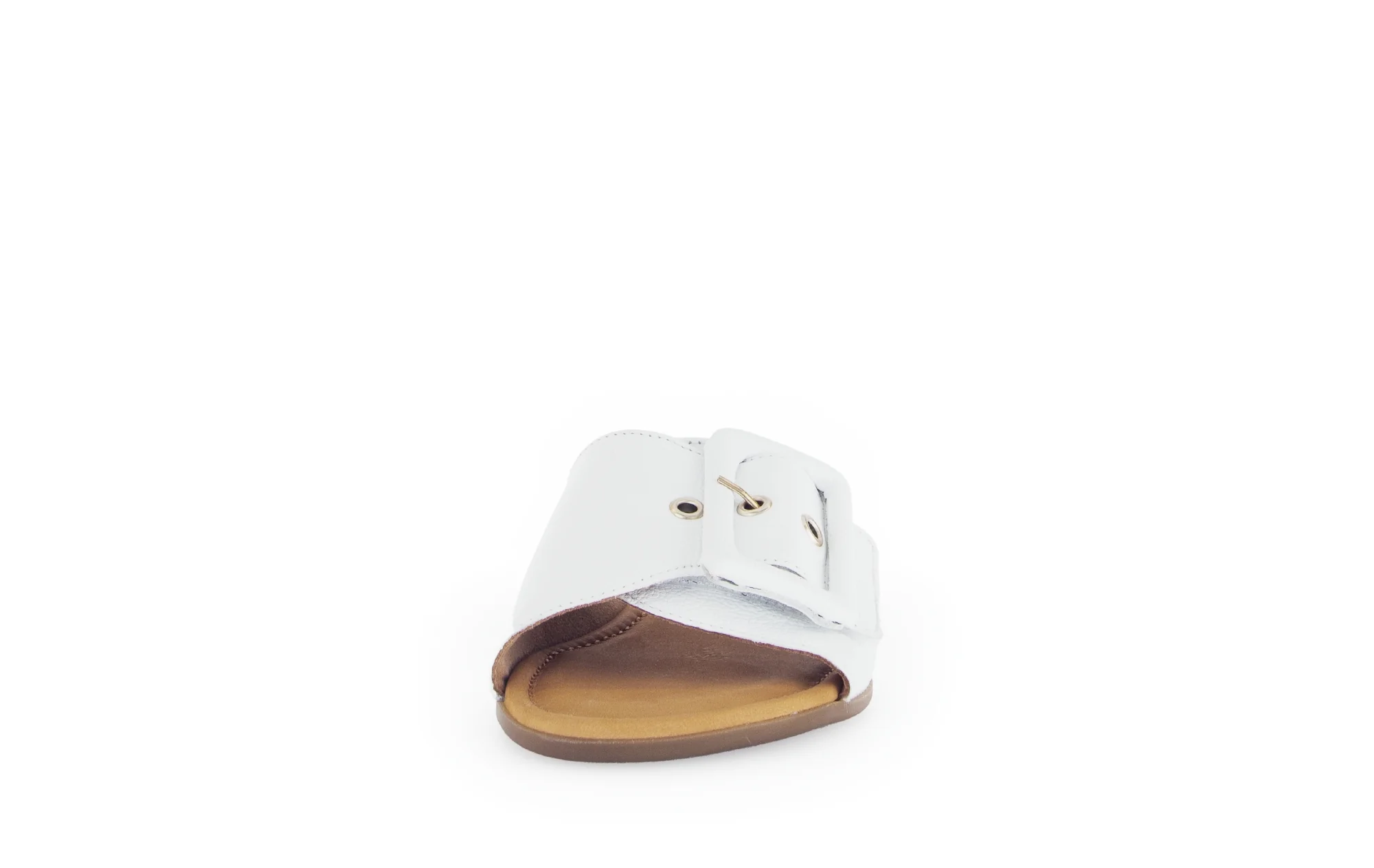 Mules blanches en cuir lisse - Image 5