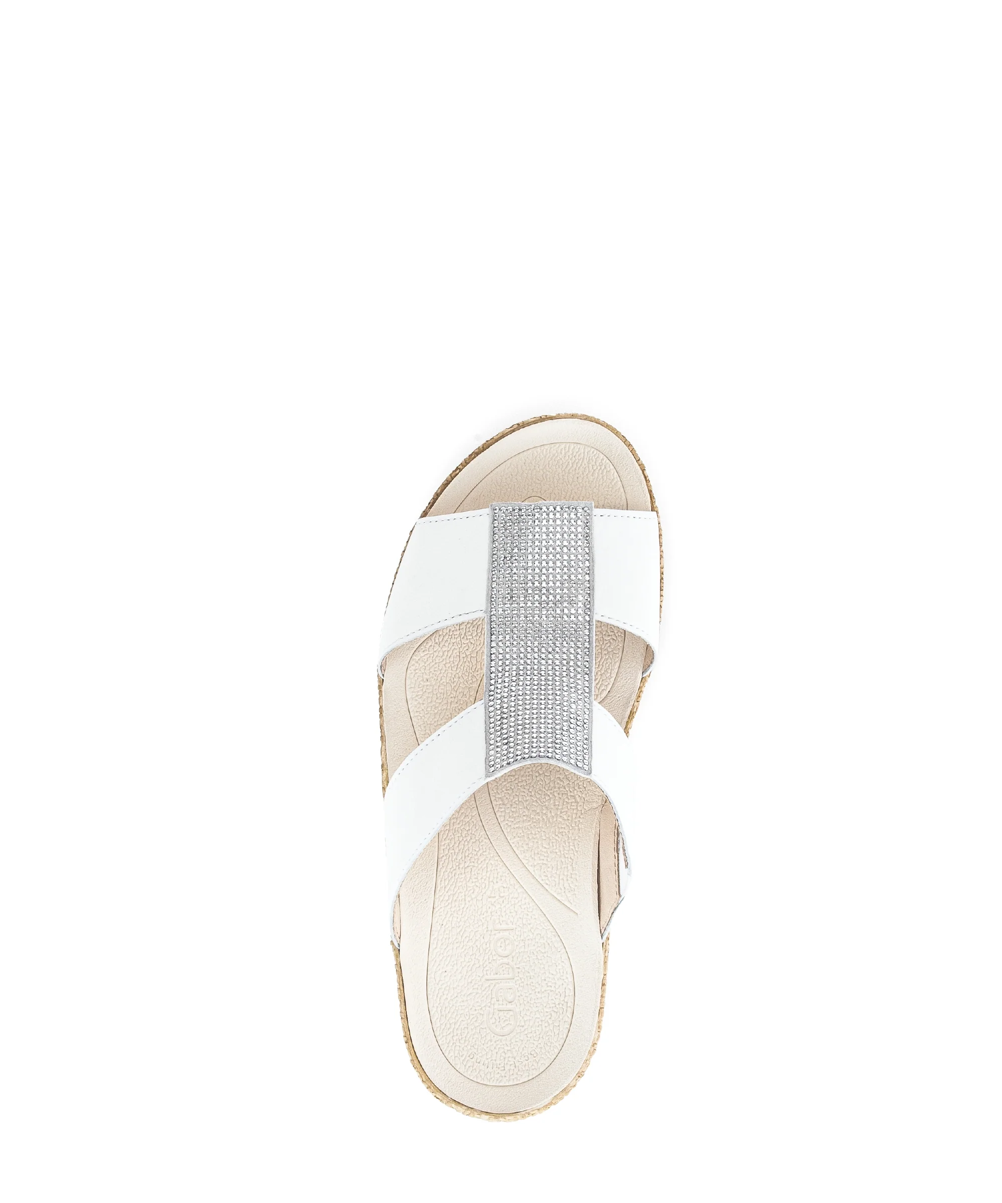 Mules blanches en cuir avec strass - Image 3