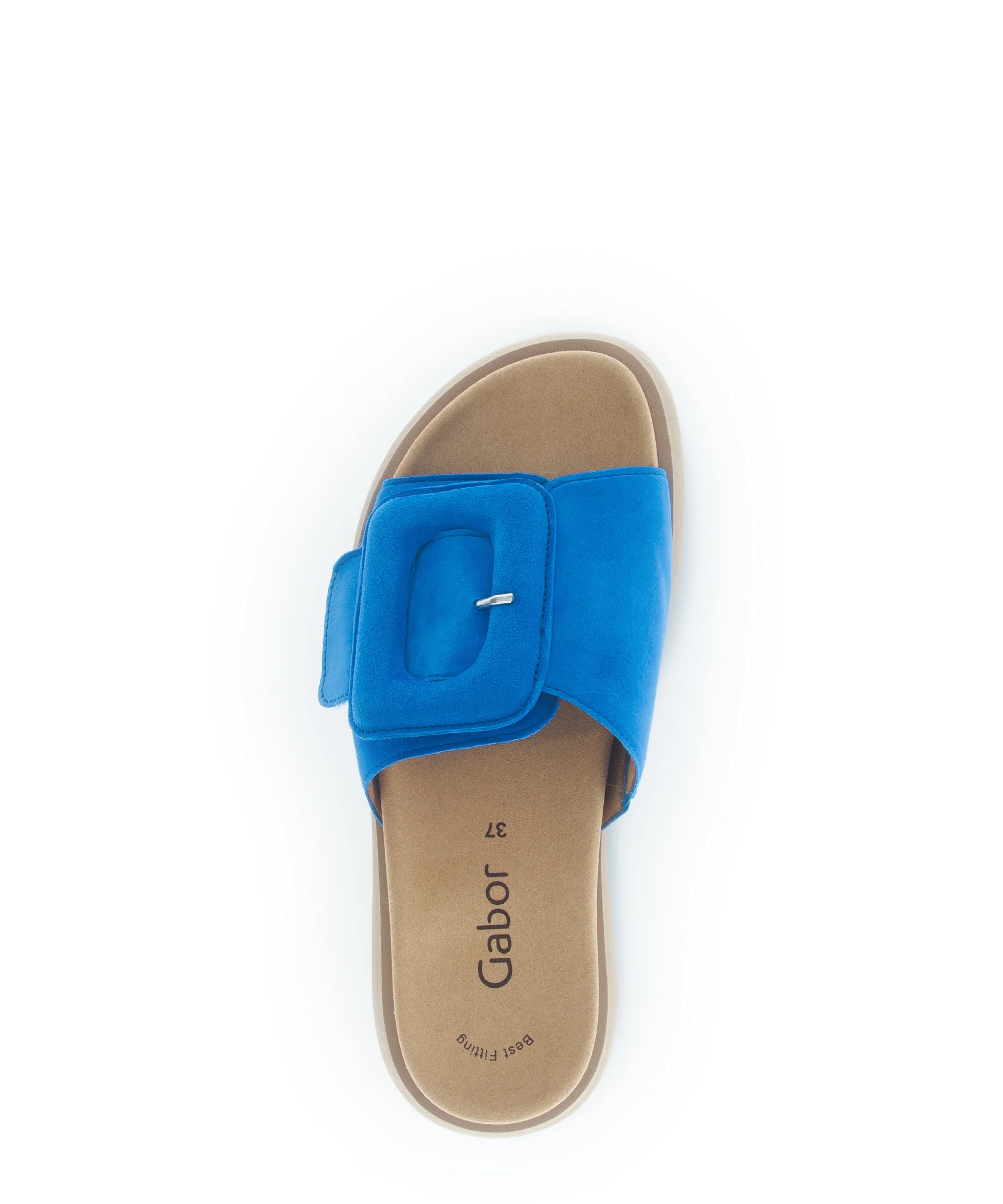 Mules bleues en cuir velours - Image 3