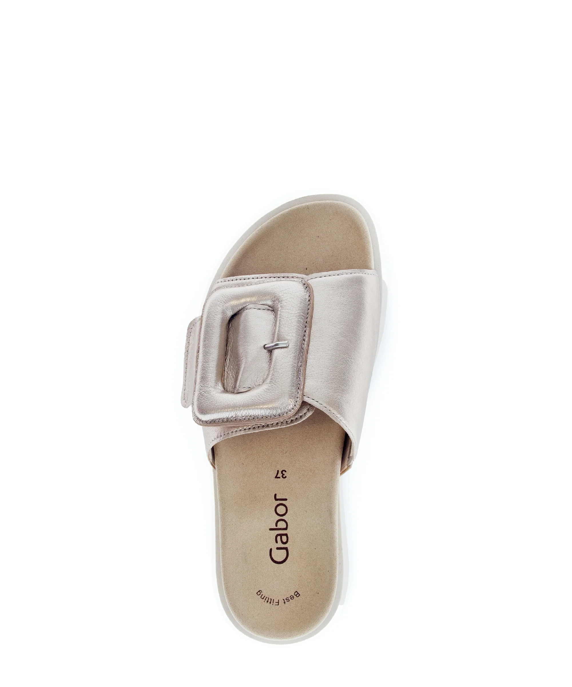 Mules dorées en cuir métallisé - Image 3