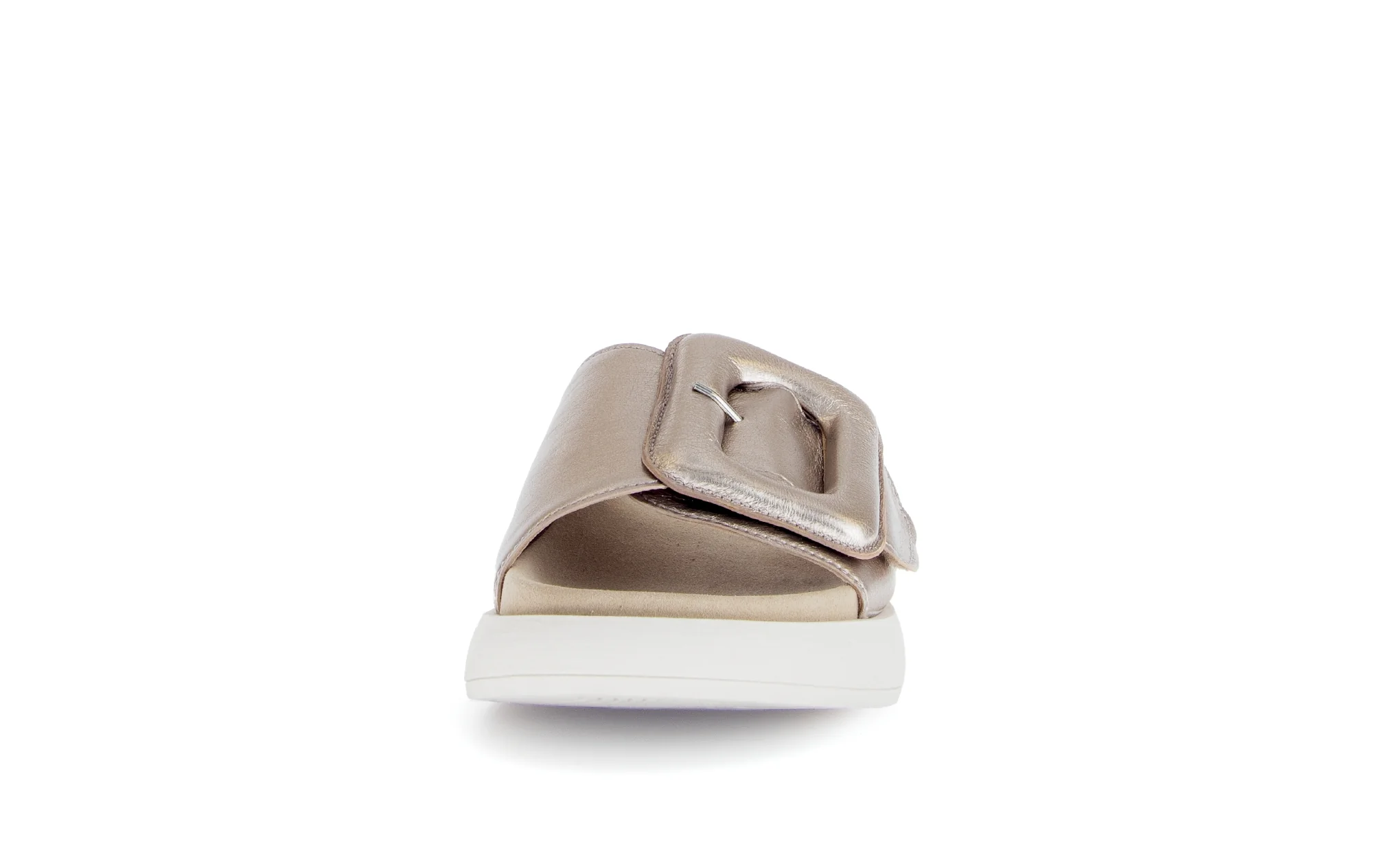 Mules dorées en cuir métallisé - Image 5