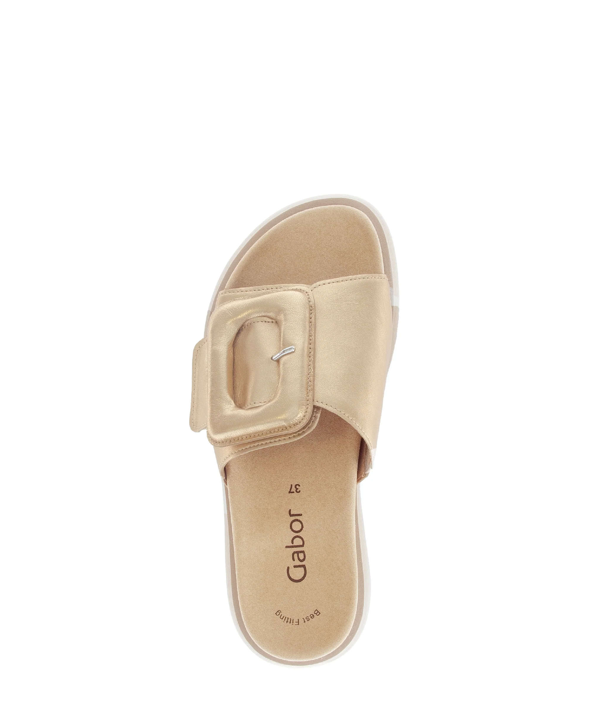 Mules dorées en cuir métallisé - Image 3