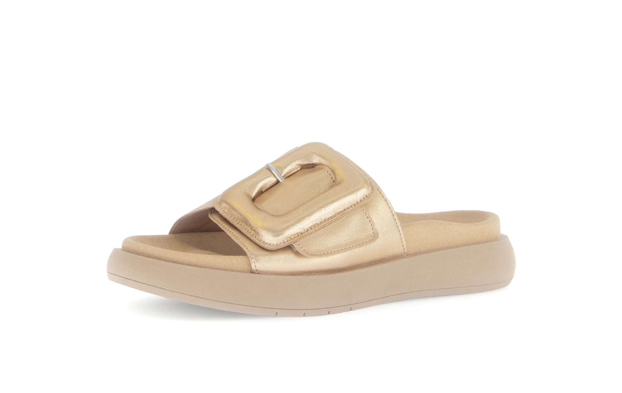 Mules dorées en cuir métallisé - Image 6