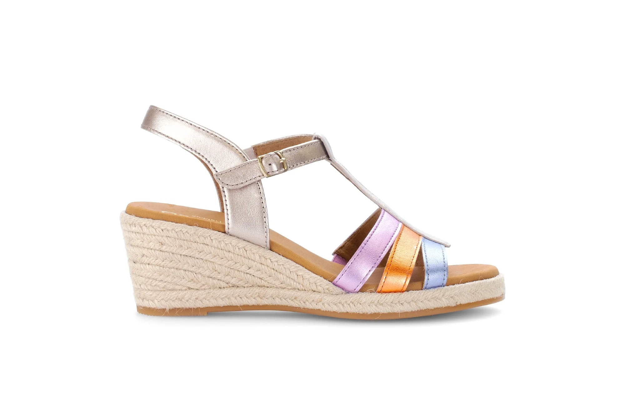 Mules dorées en cuir métallisé