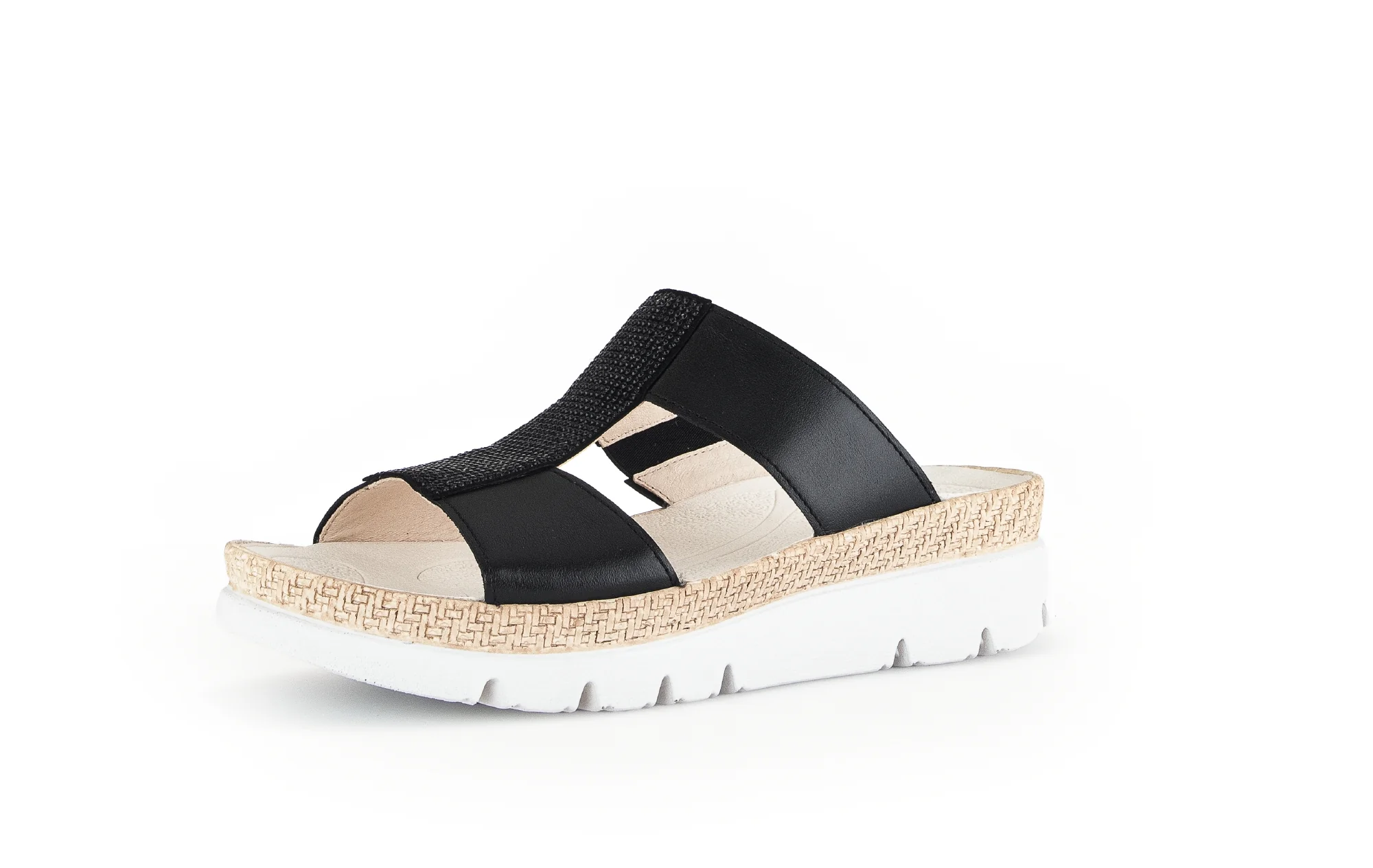 Mules noirs en cuir combinés - Image 3