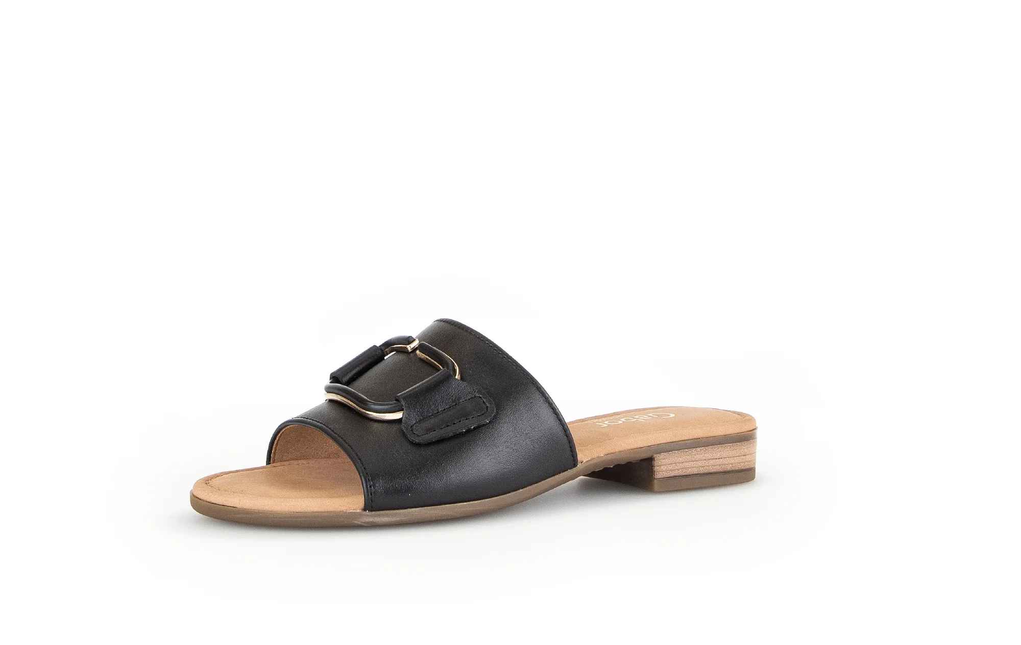Mules noirs en cuir lisse - Image 3