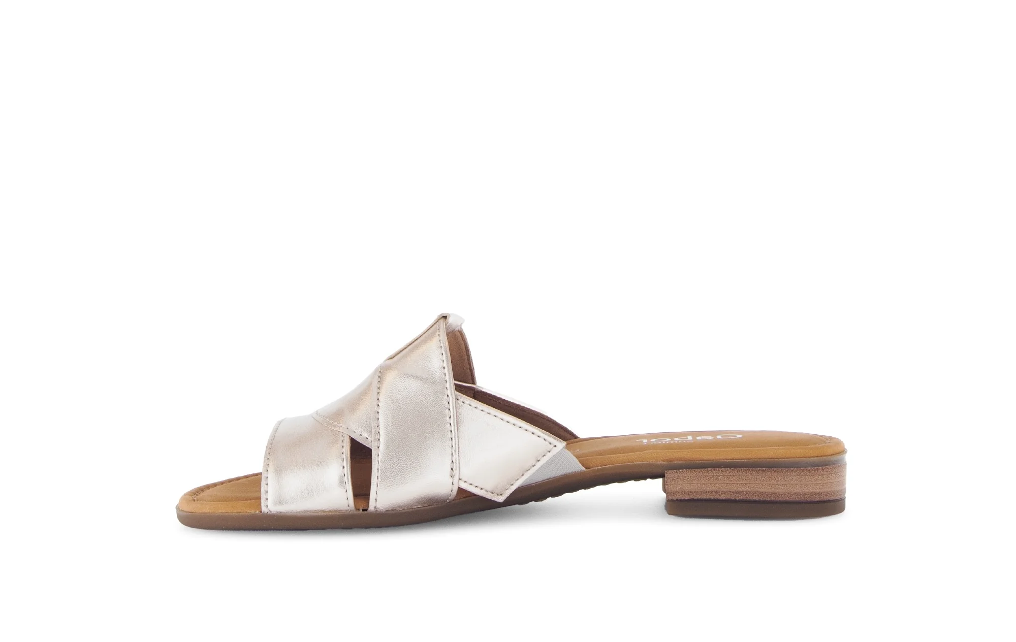 Mules poudrées métallisées en cuir métallisé - Image 2