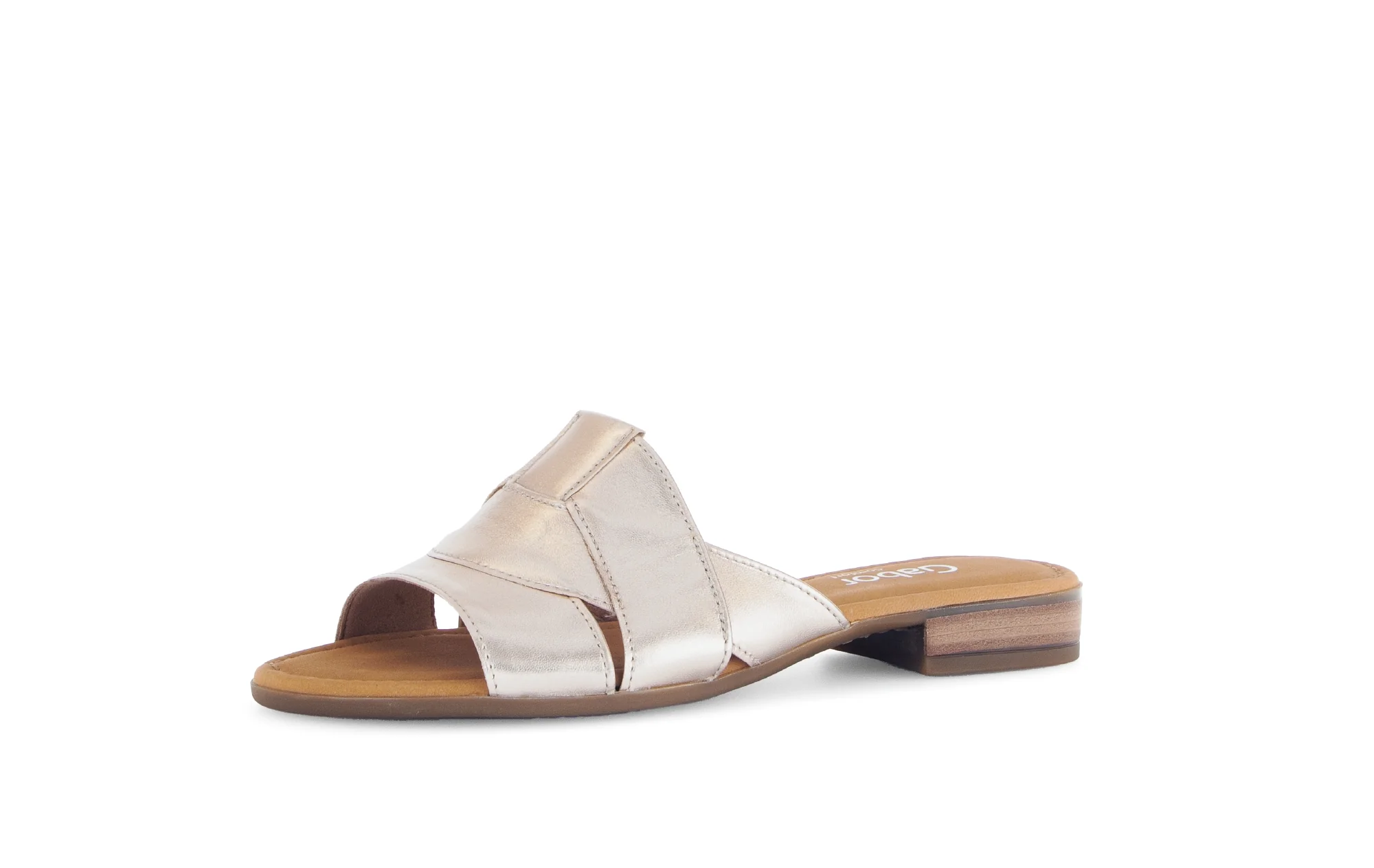Mules poudrées métallisées en cuir métallisé - Image 6