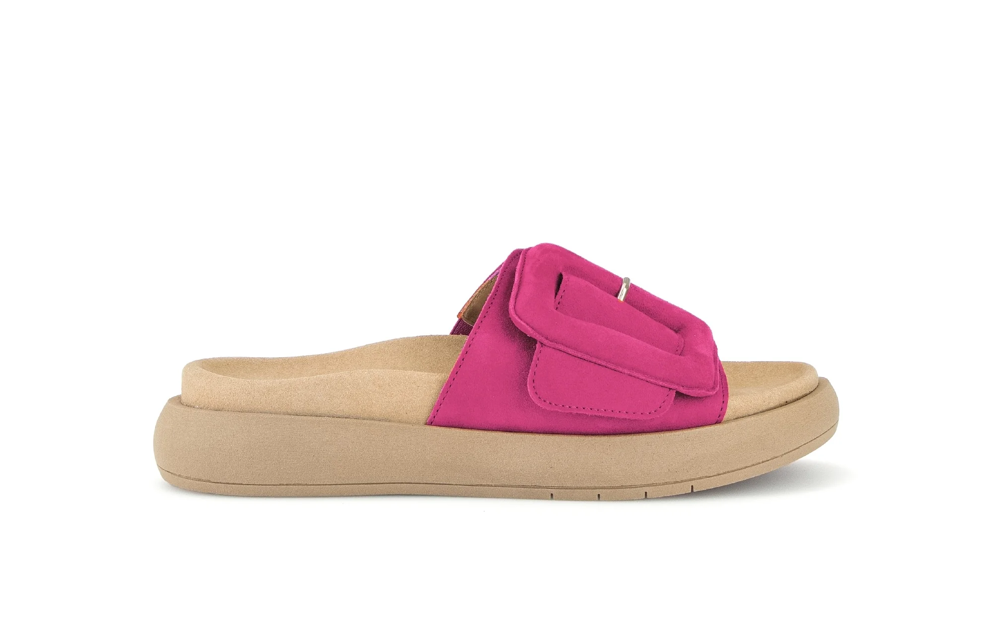 Mules rose foncé en cuir velours