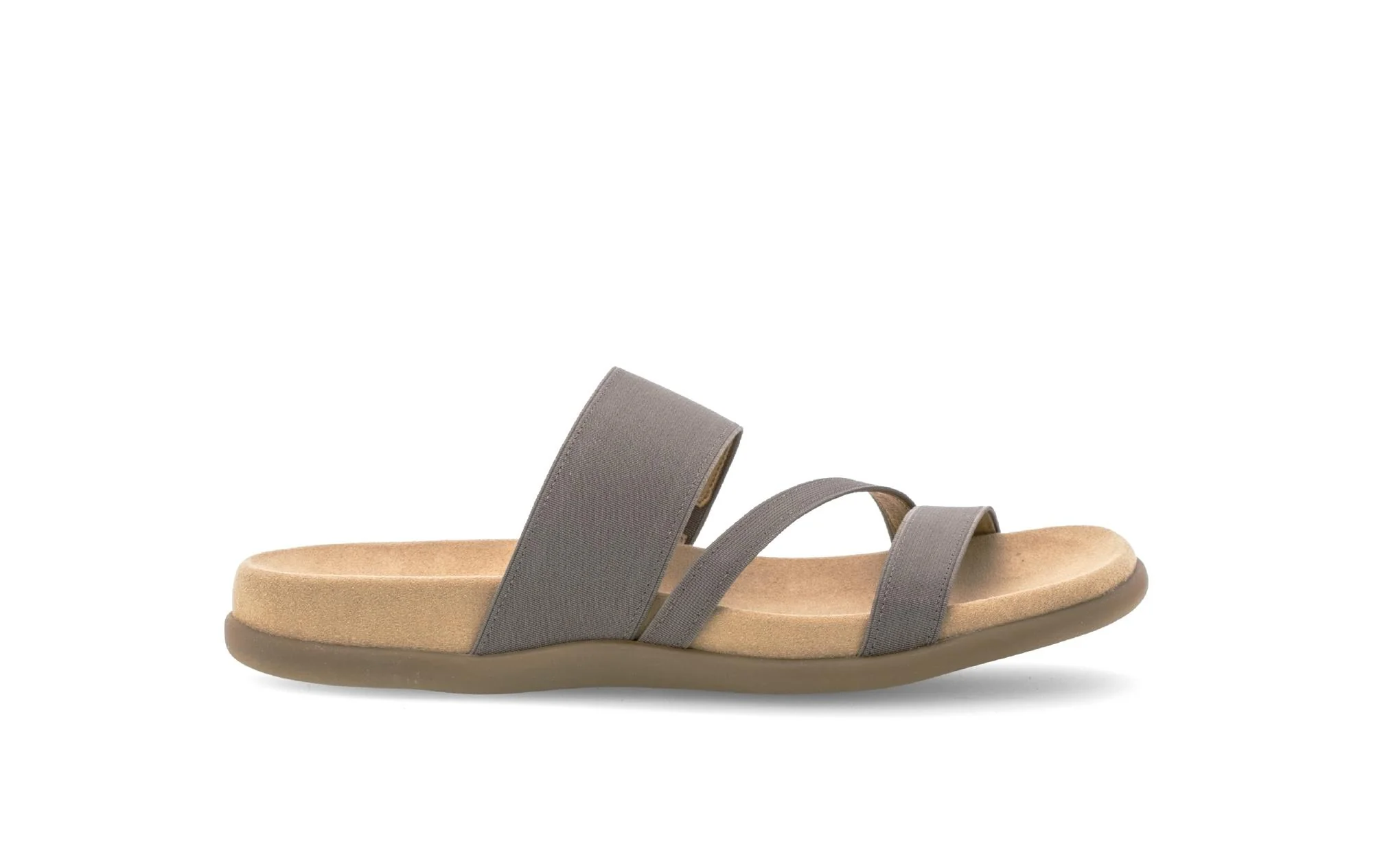 Mules taupe en textile