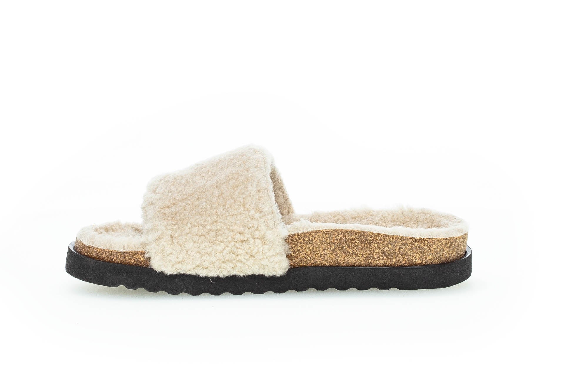 Pantoufles beiges en textile - Image 2