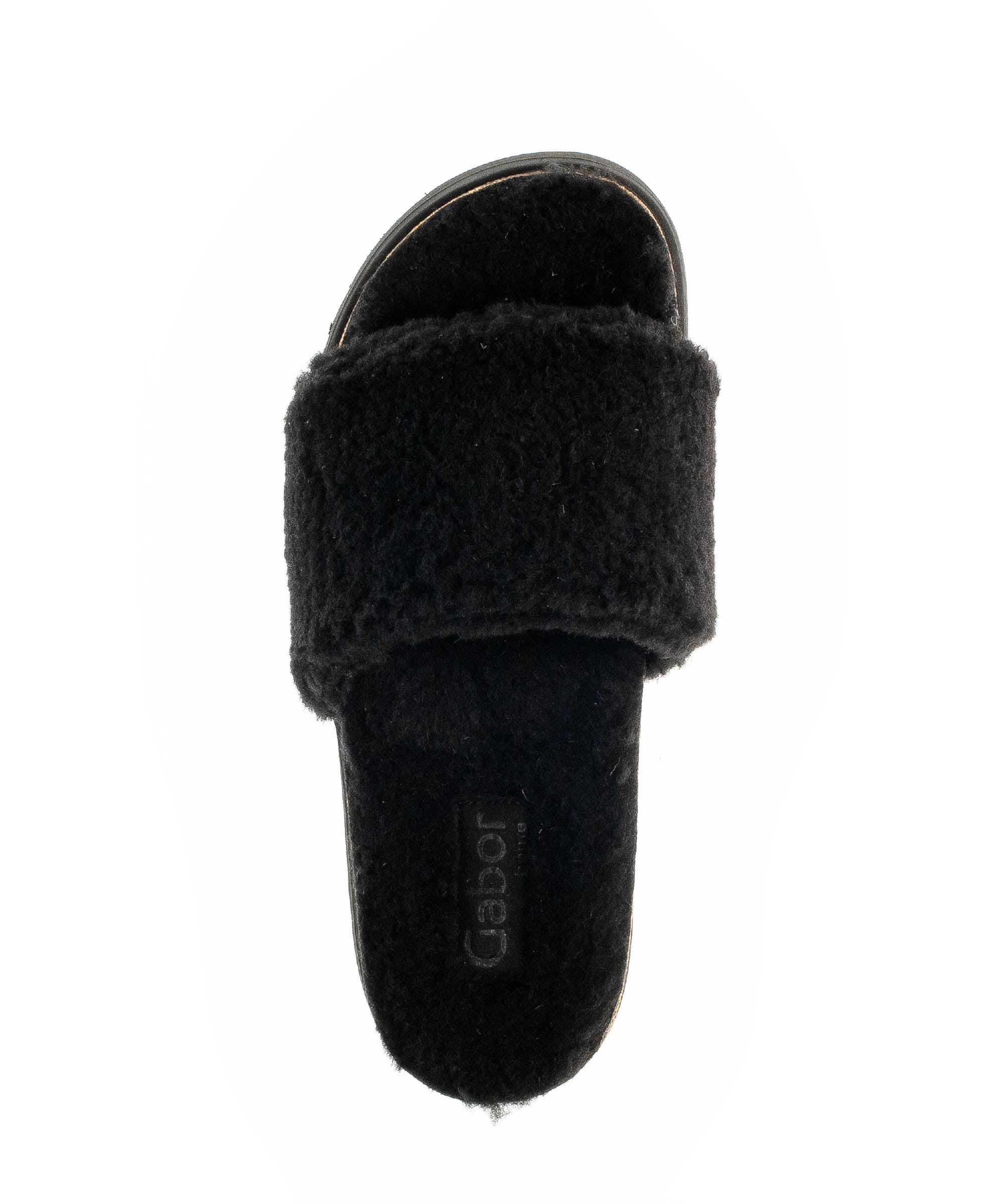 Pantoufles noires en textile - Image 3