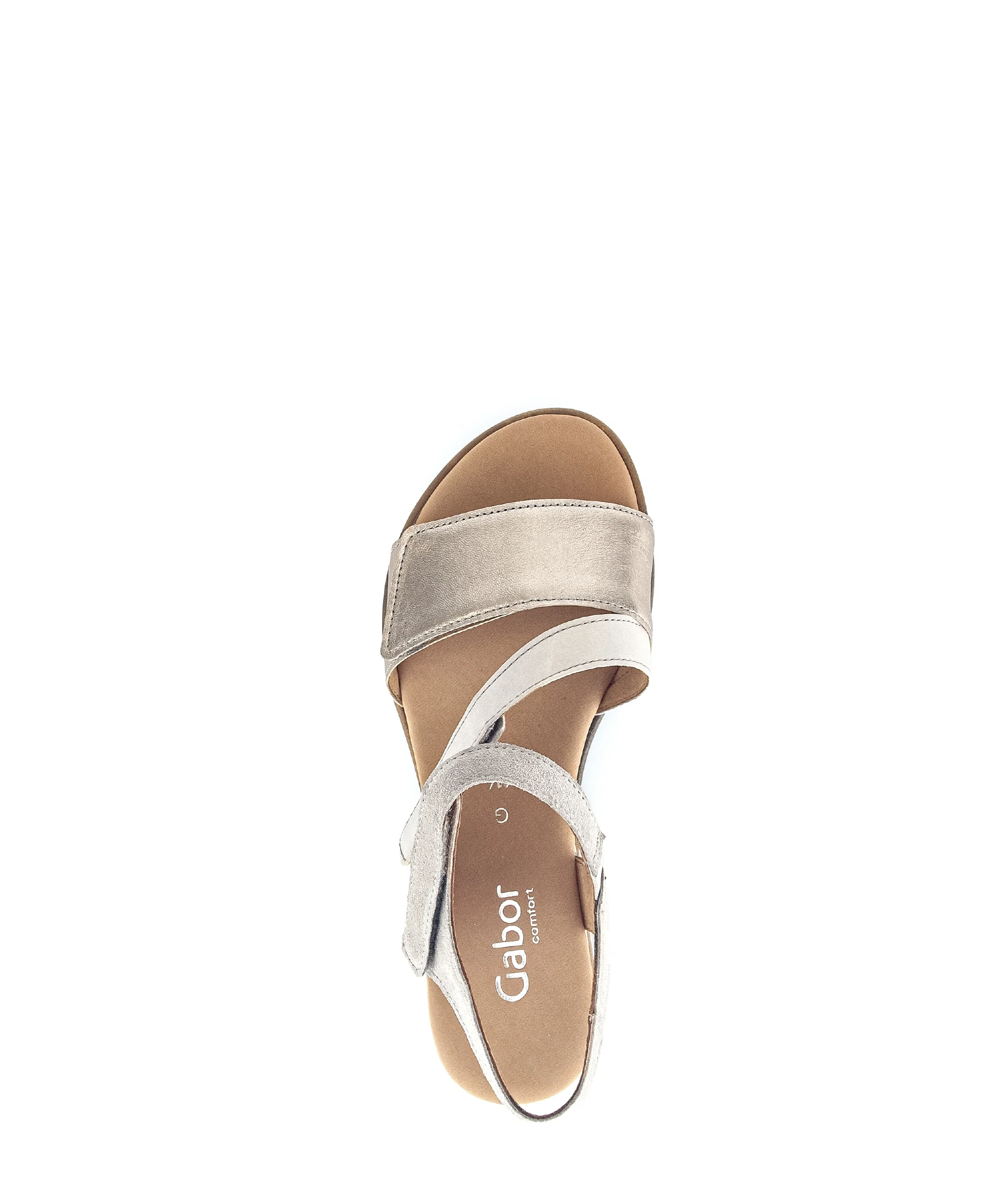Sandales beige-dorées en cuir métallisé - Image 3