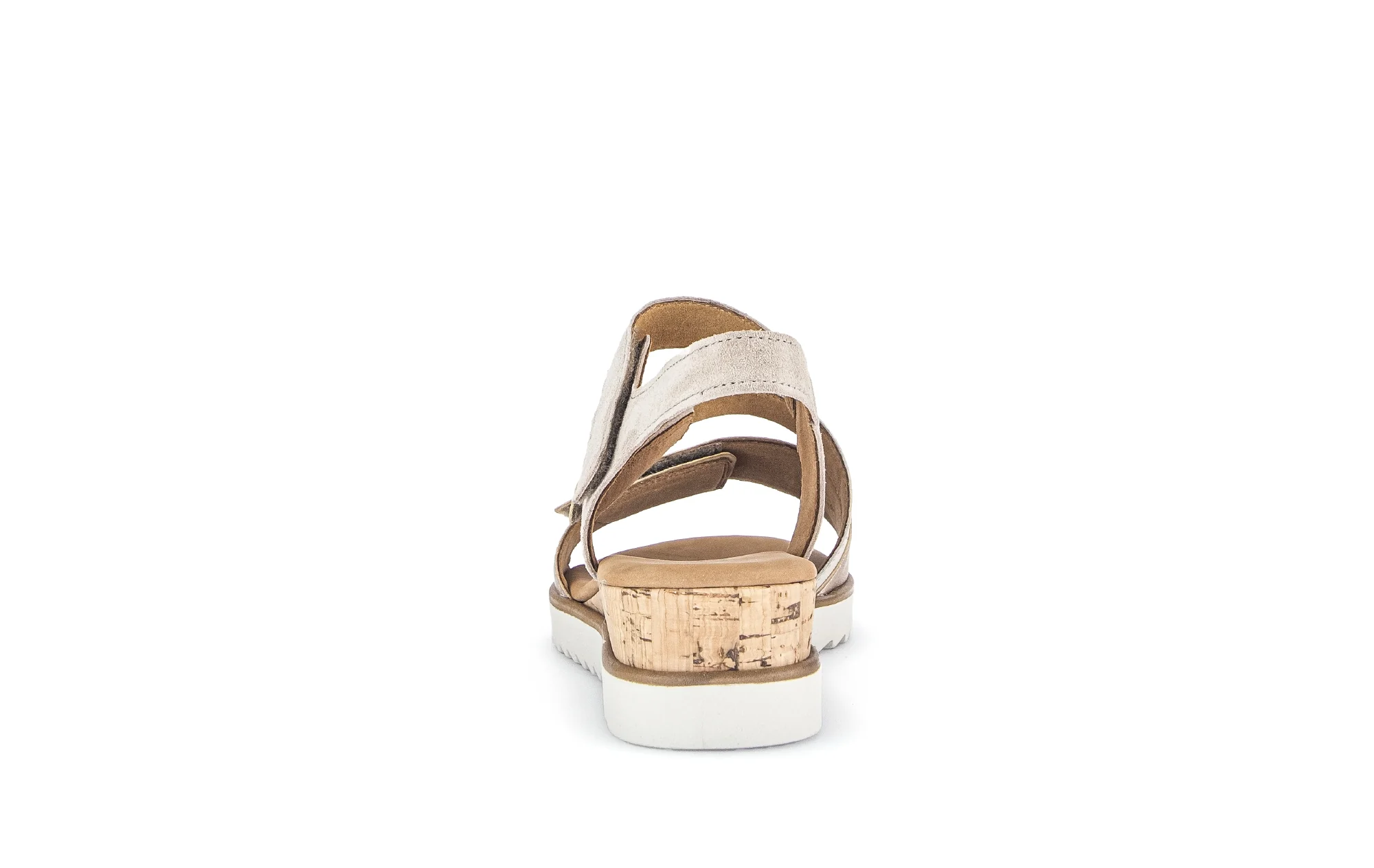 Sandales beige-dorées en cuir métallisé - Image 4