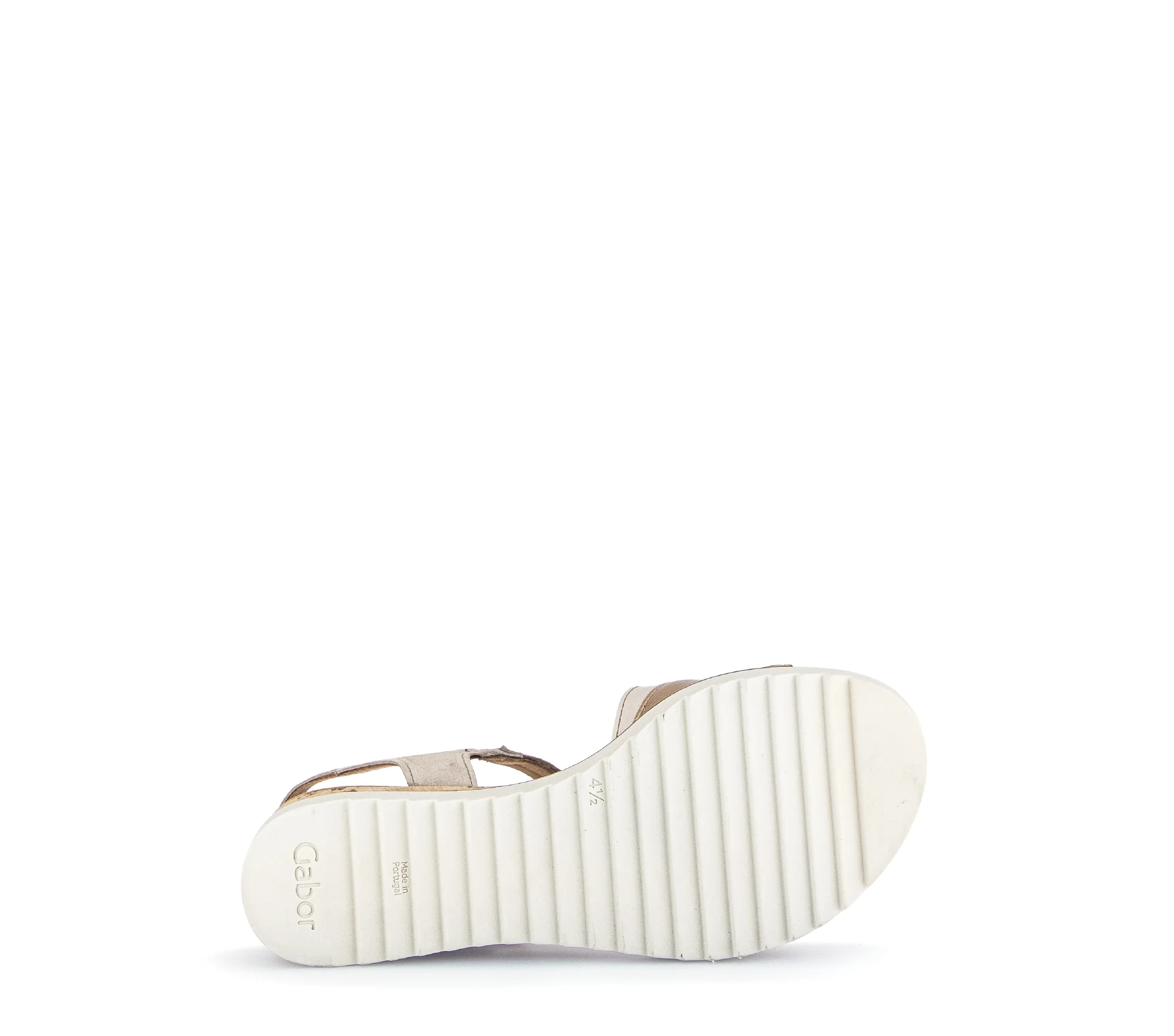 Sandales beige-dorées en cuir métallisé - Image 6