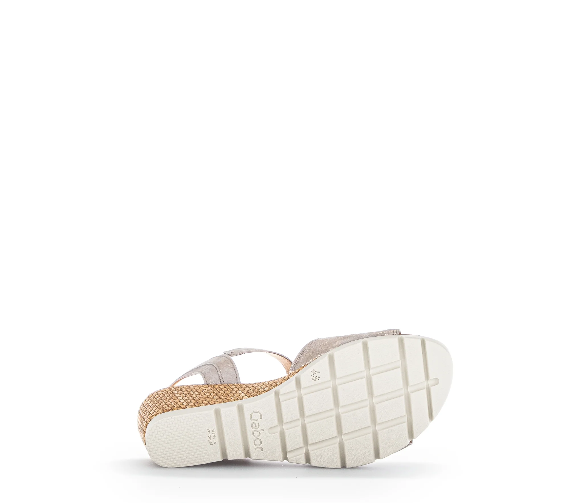 Sandales beige-dorées en cuir métallisé - Image 6