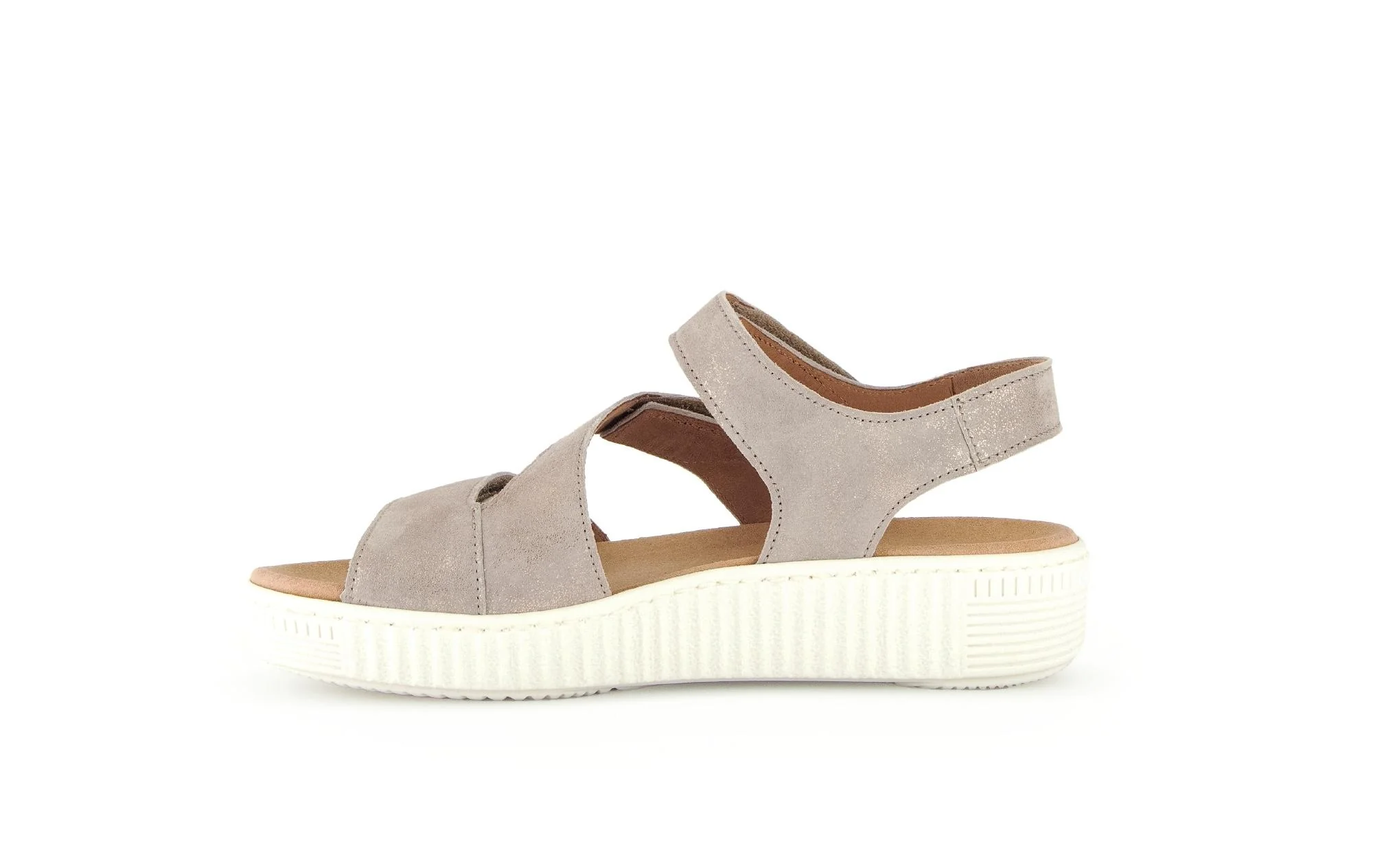 Sandales beiges en nubuck irisé (semelle amovible) - Image 2