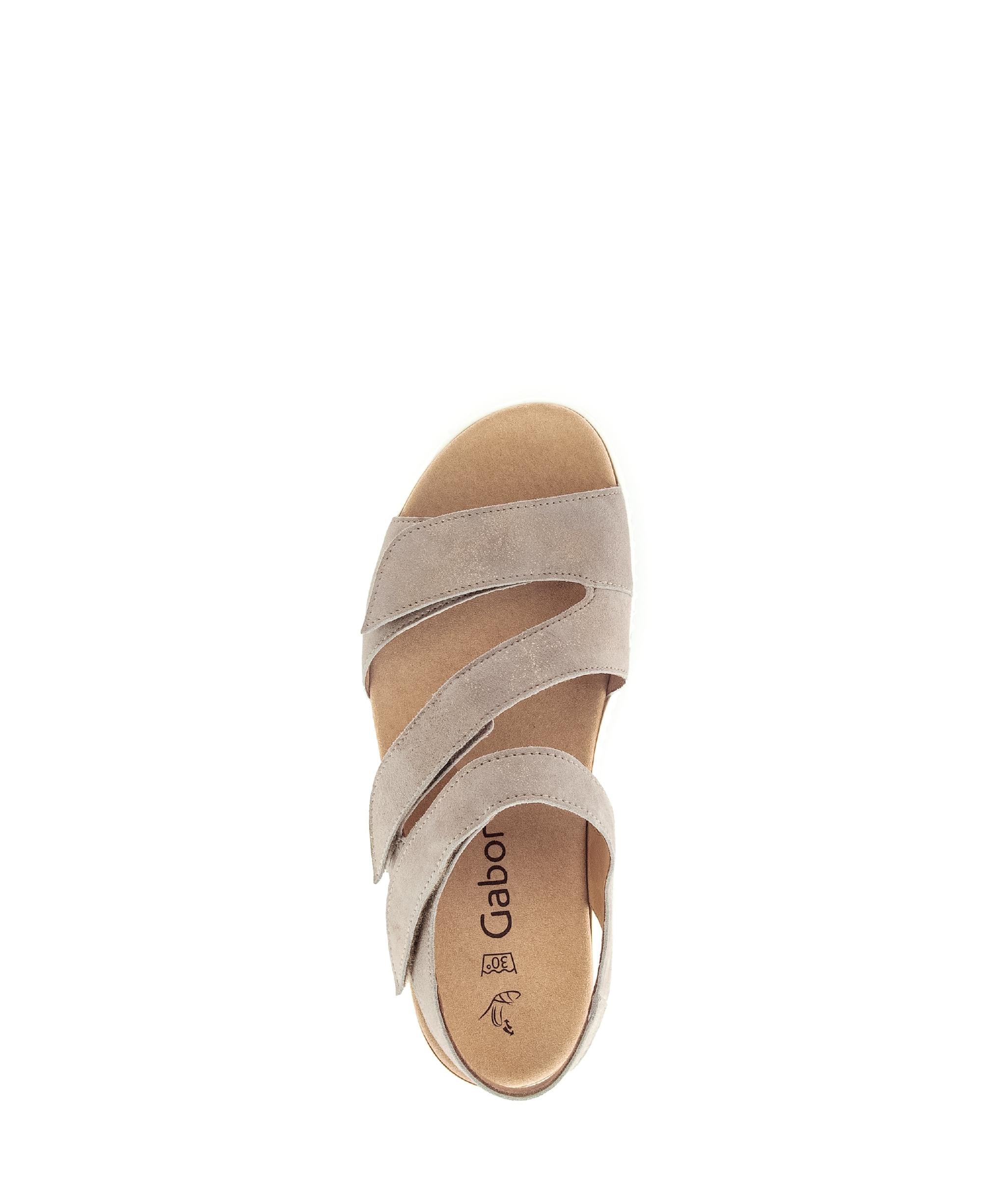 Sandales beiges en nubuck irisé (semelle amovible) - Image 3