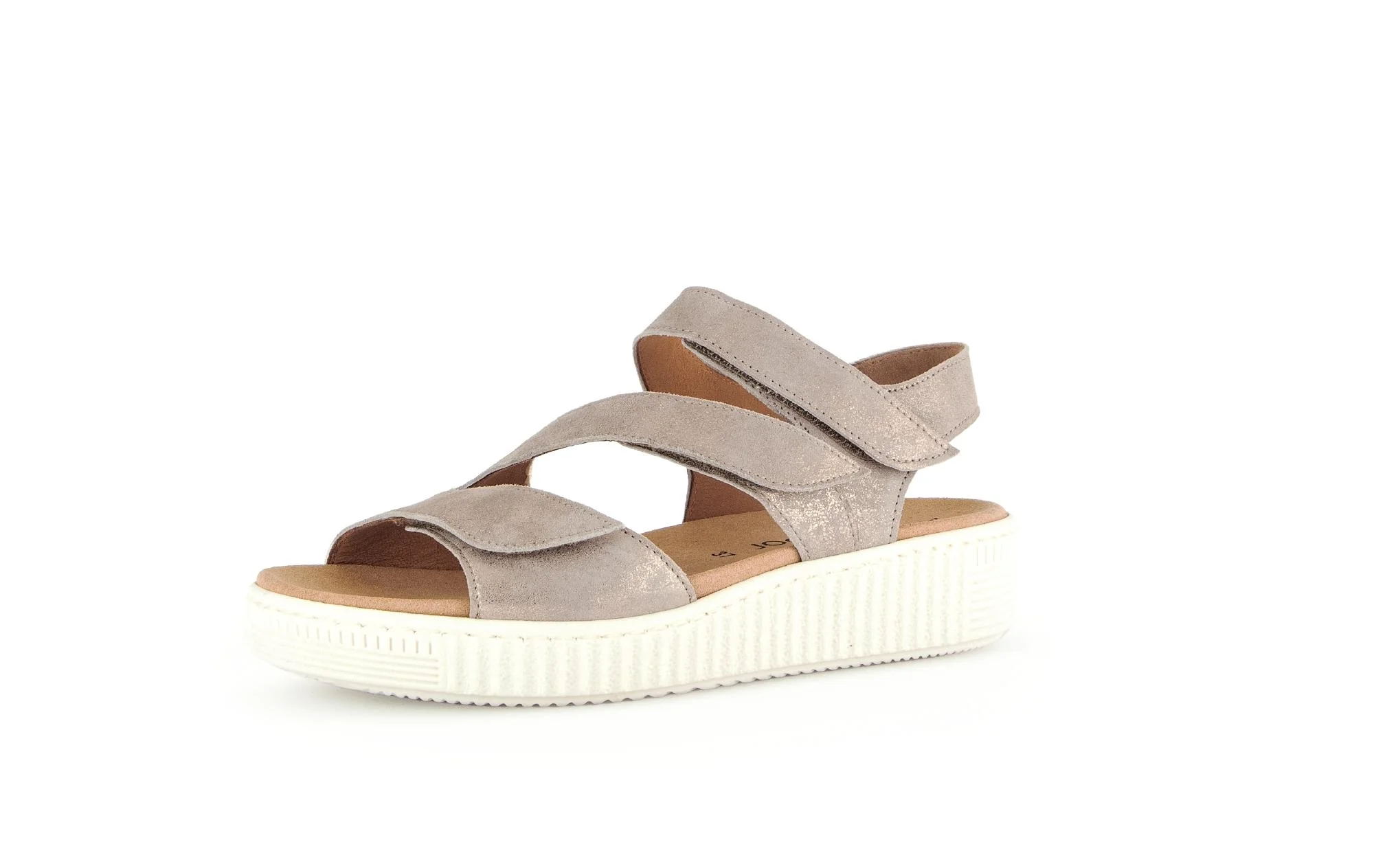 Sandales beiges en nubuck irisé (semelle amovible) - Image 6